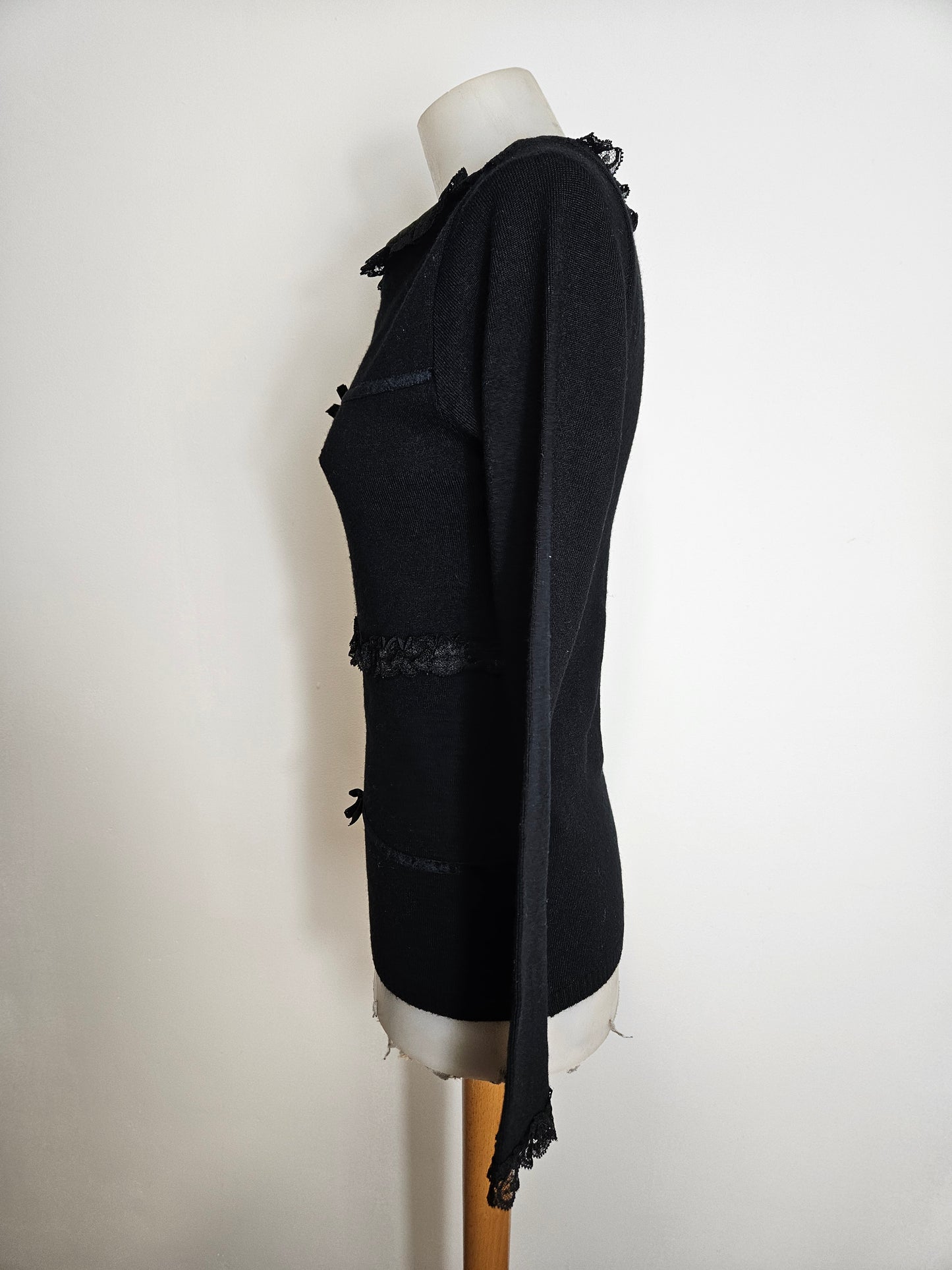 Pull fin détails noeuds