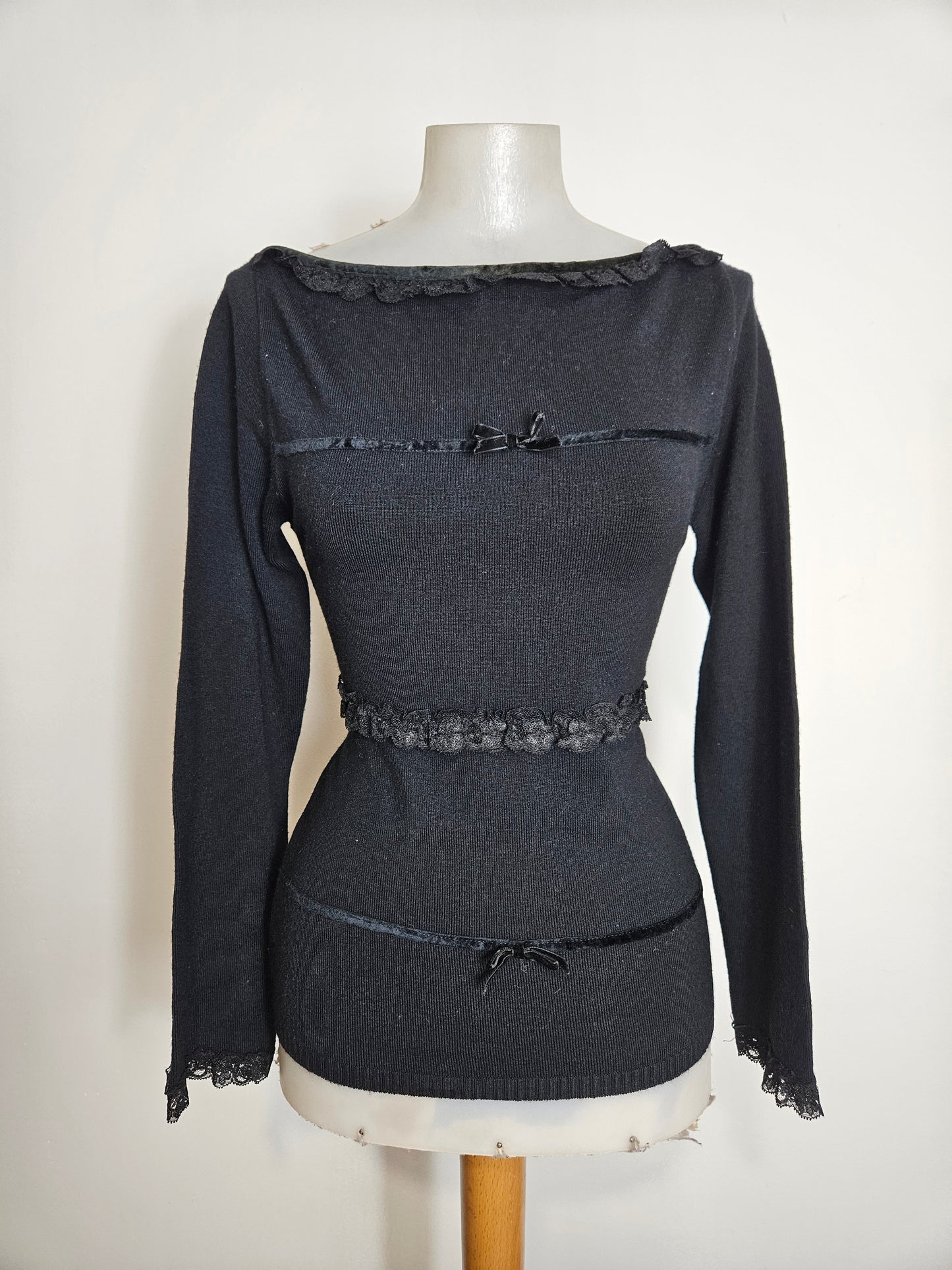 Pull fin détails noeuds