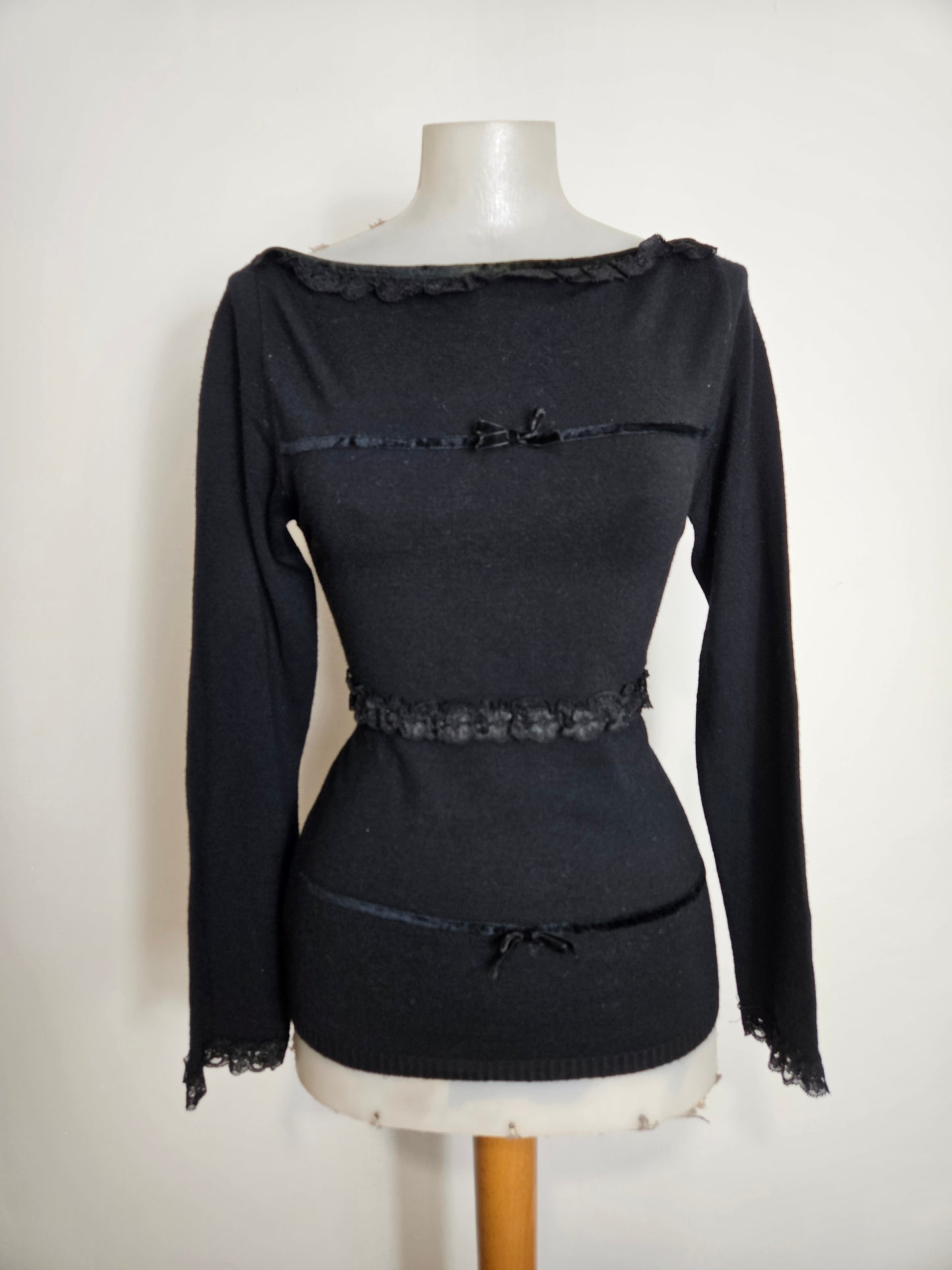 Pull fin détails noeuds