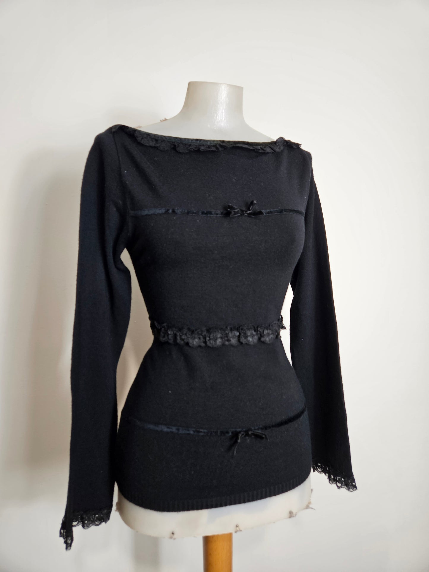 Pull fin détails noeuds
