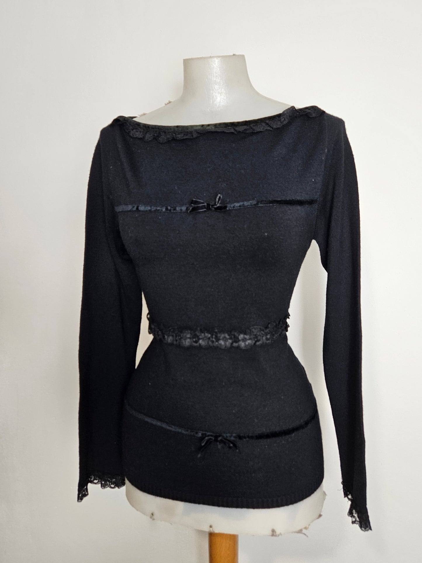 Pull fin détails noeuds