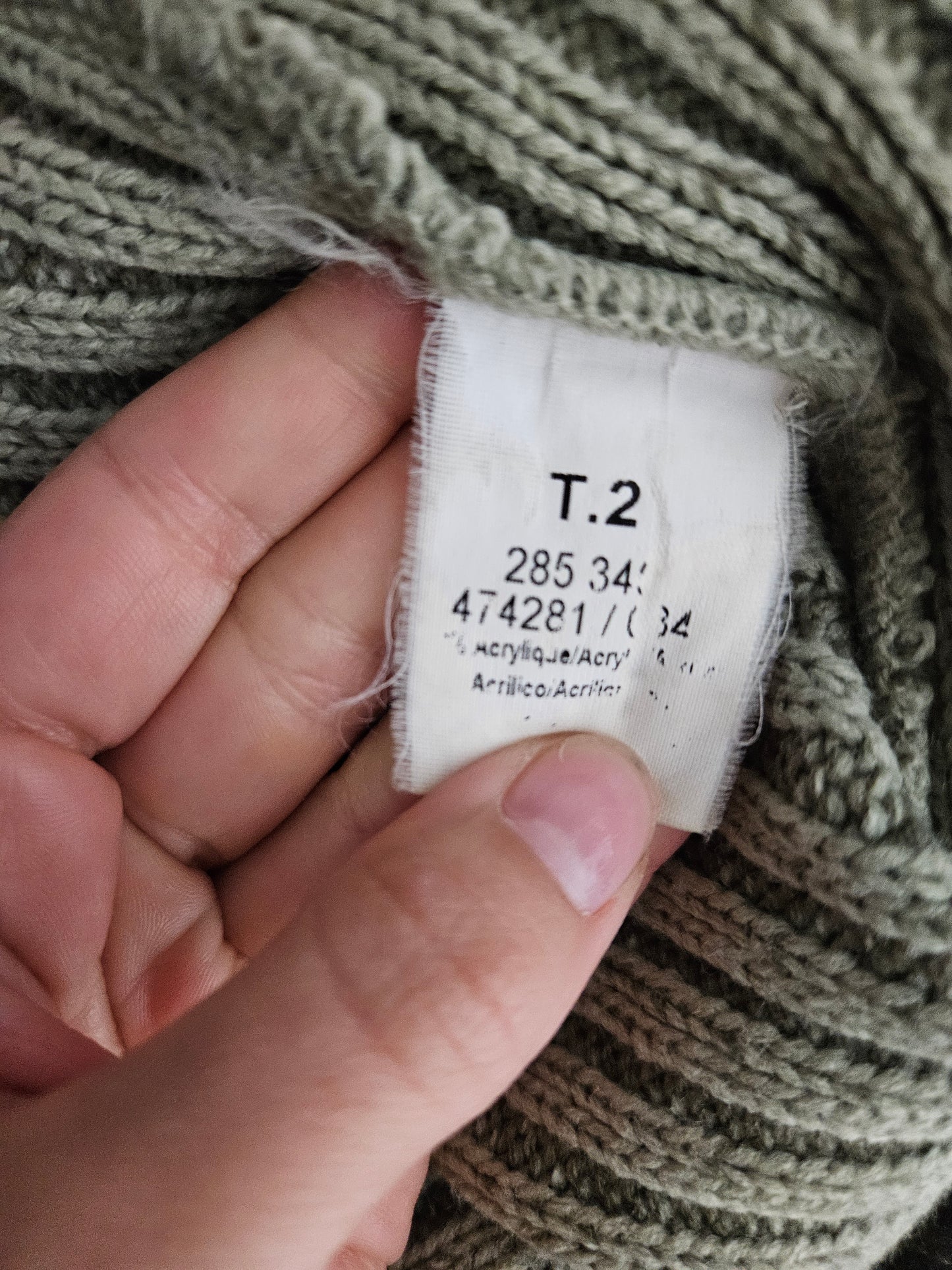 Pull côtelé kaki