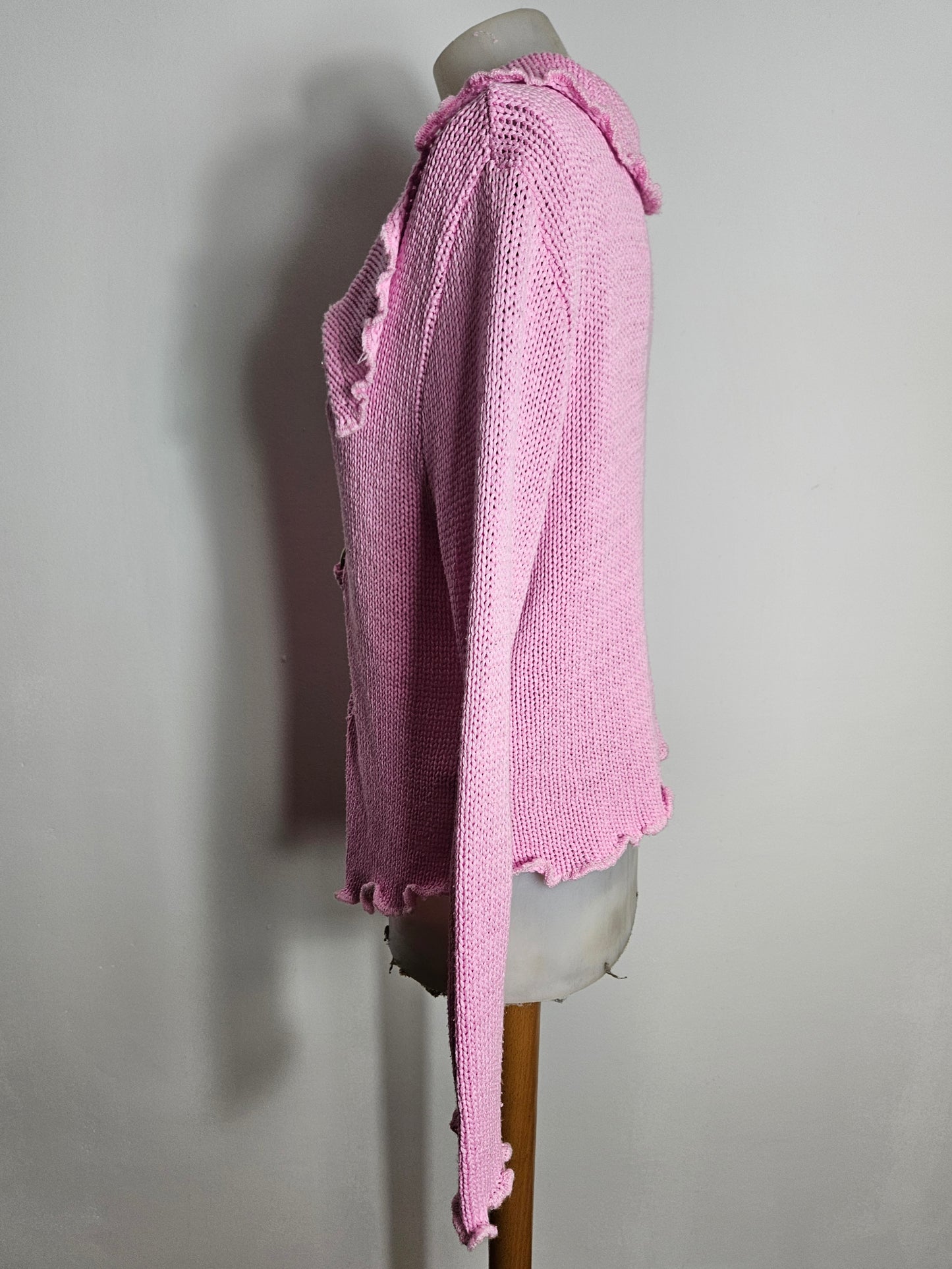 Cardigan en maille épaisse rose