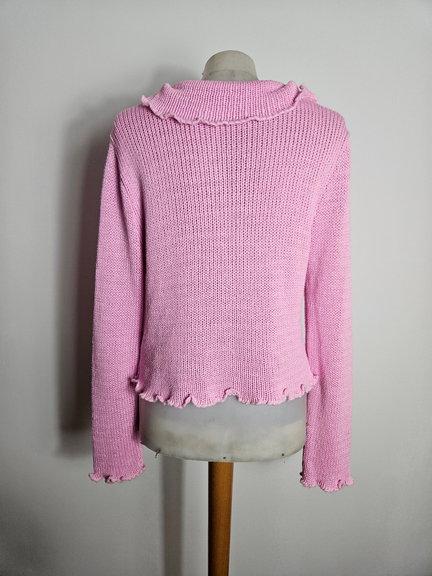 Cardigan en maille épaisse rose