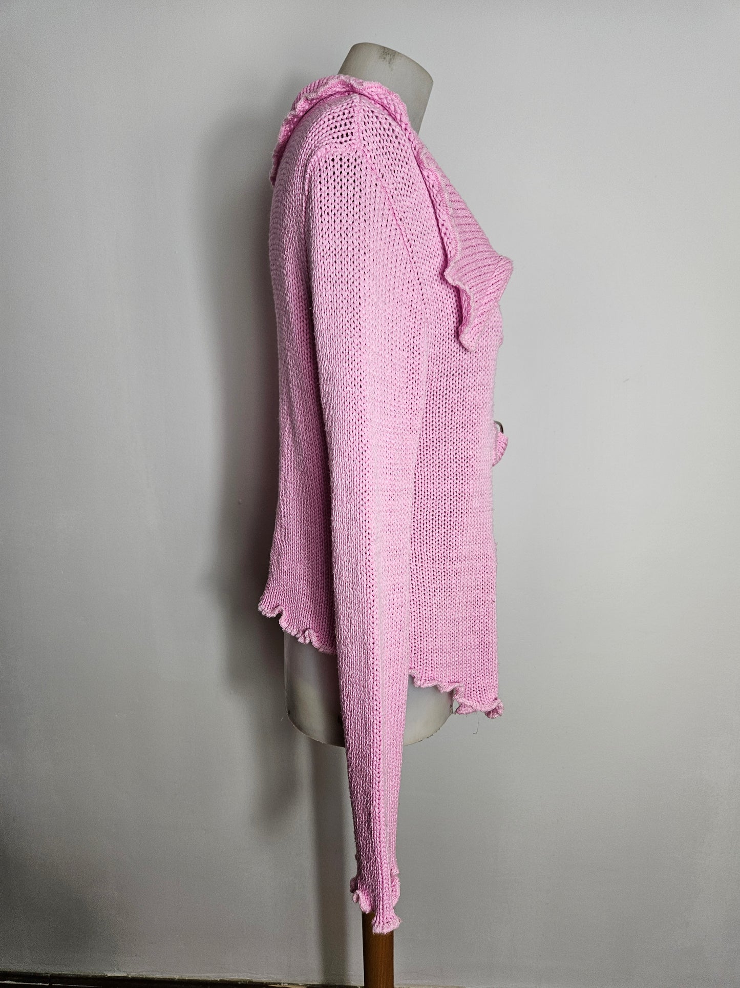 Cardigan en maille épaisse rose
