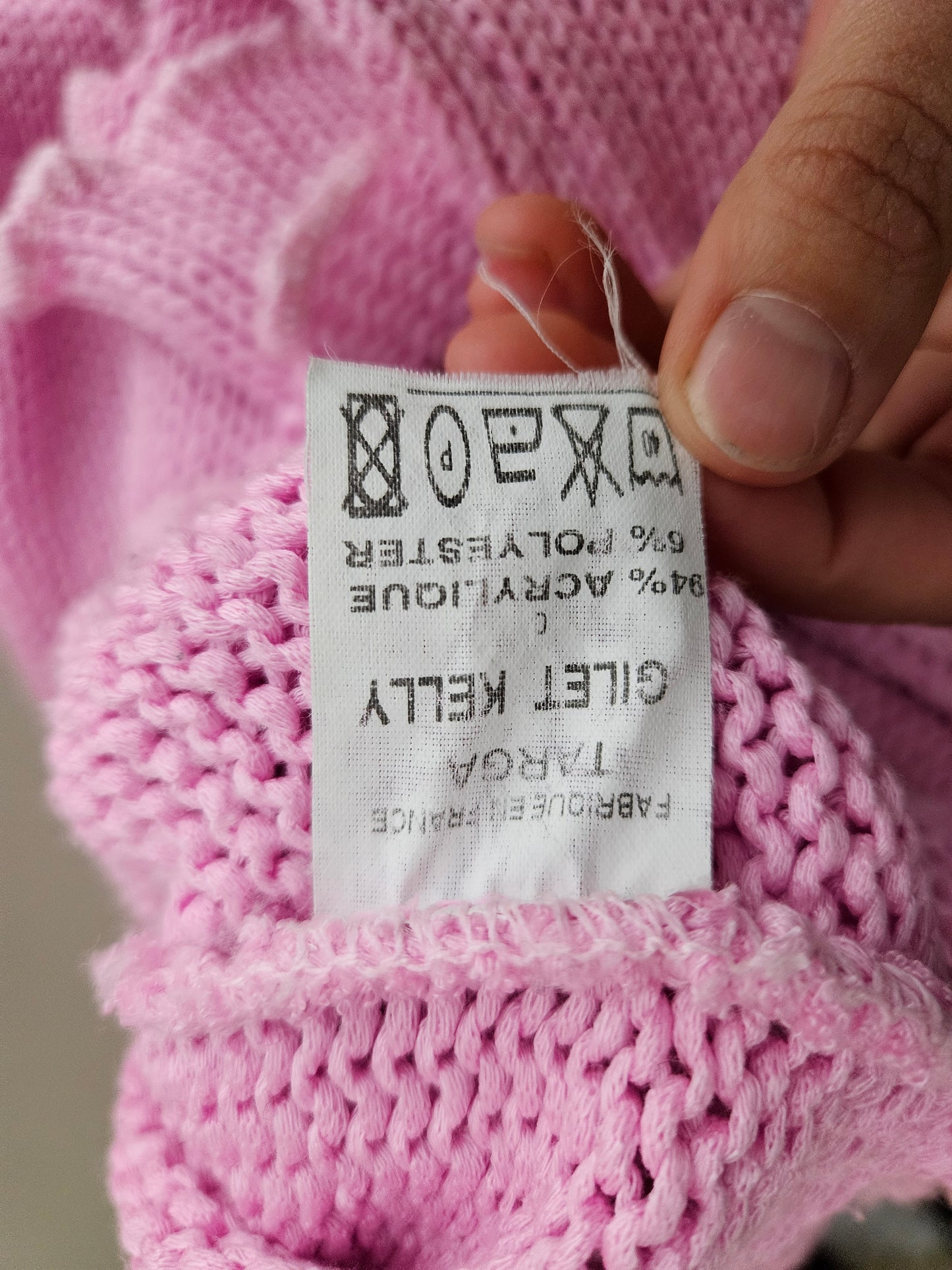 Cardigan en maille épaisse rose