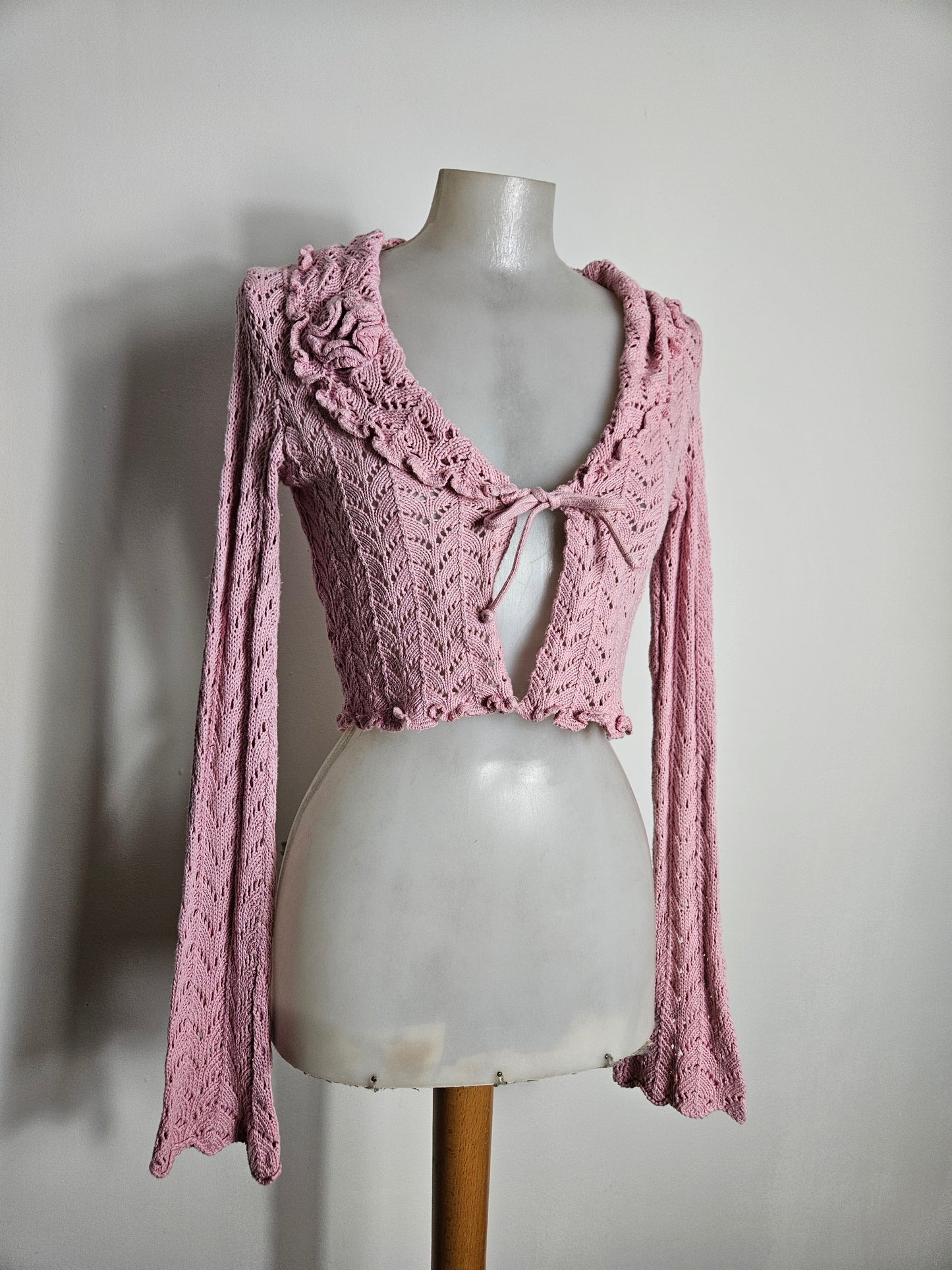 Boléro en crochet détails fleur