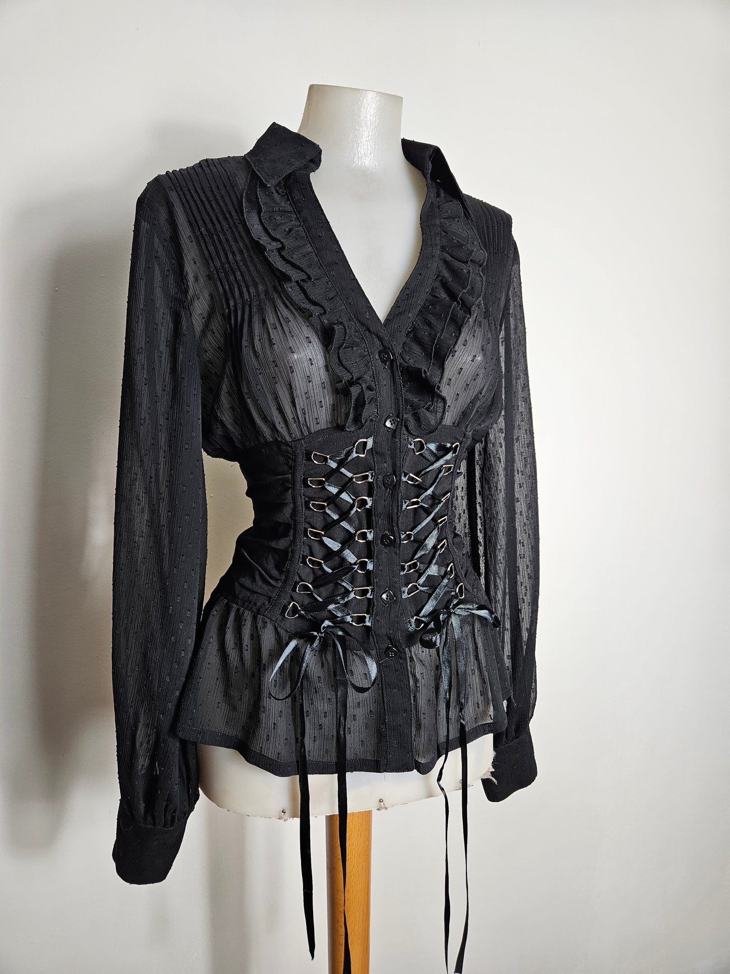 Chemise en voile à laçage