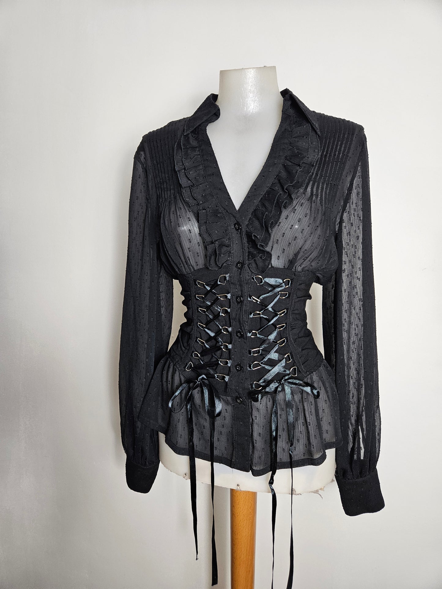 Chemise en voile à laçage