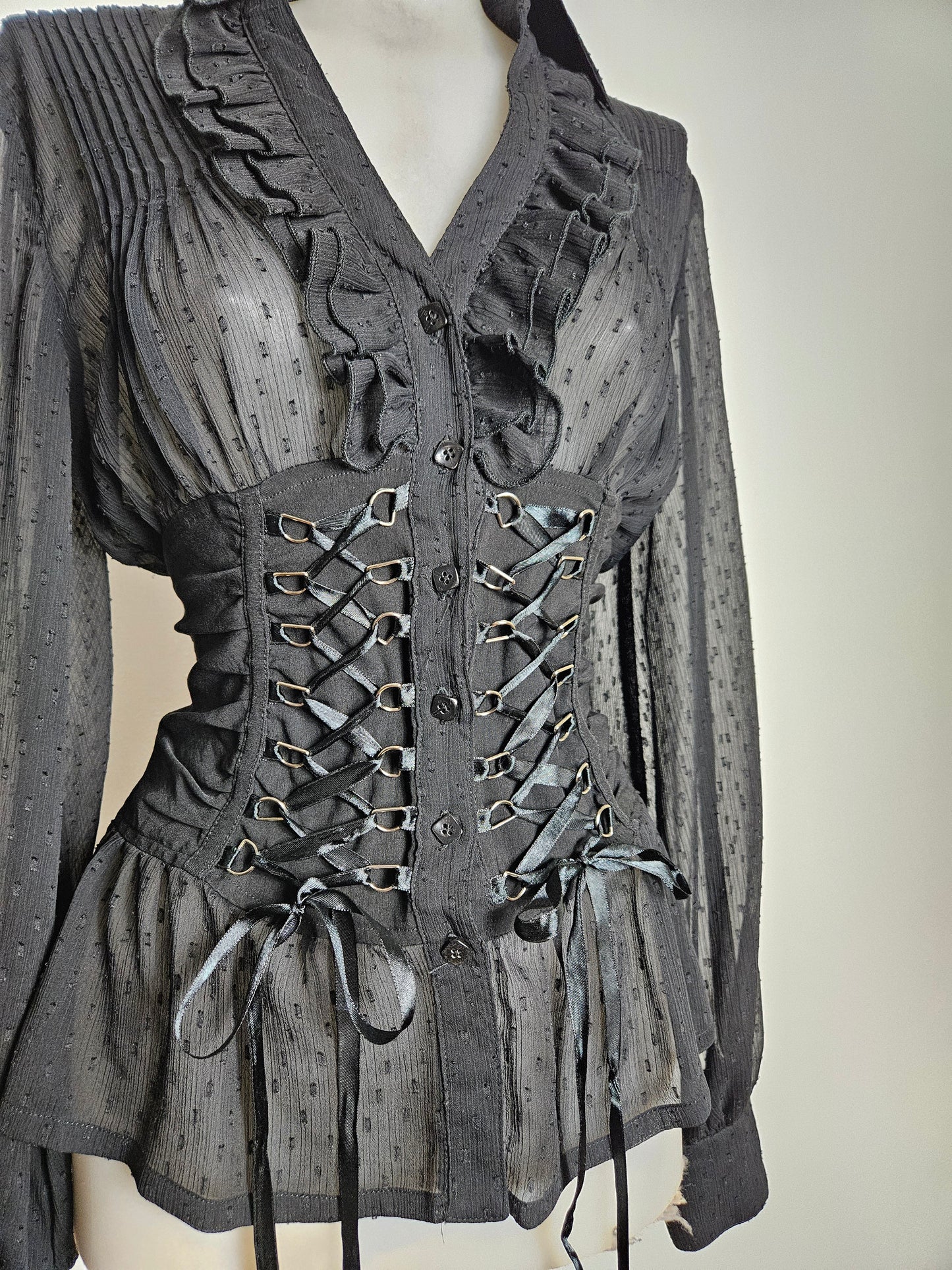 Chemise en voile à laçage
