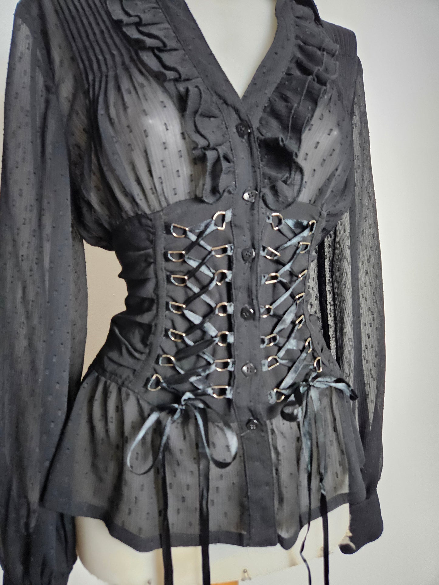 Chemise en voile à laçage