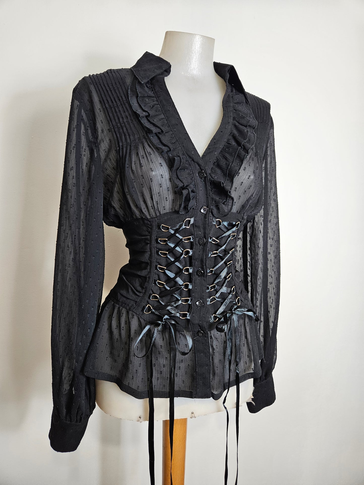 Chemise en voile à laçage