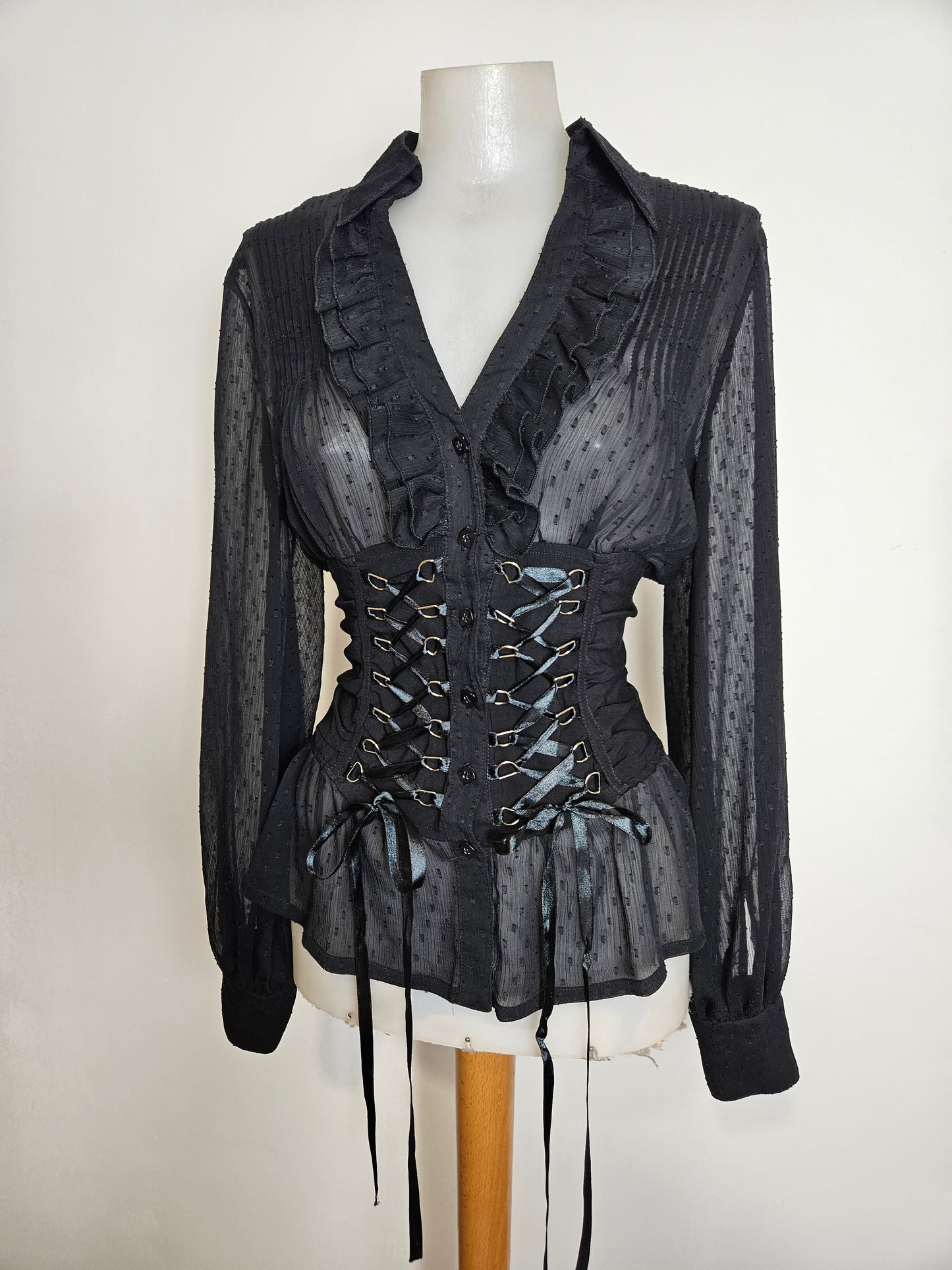 Chemise en voile à laçage