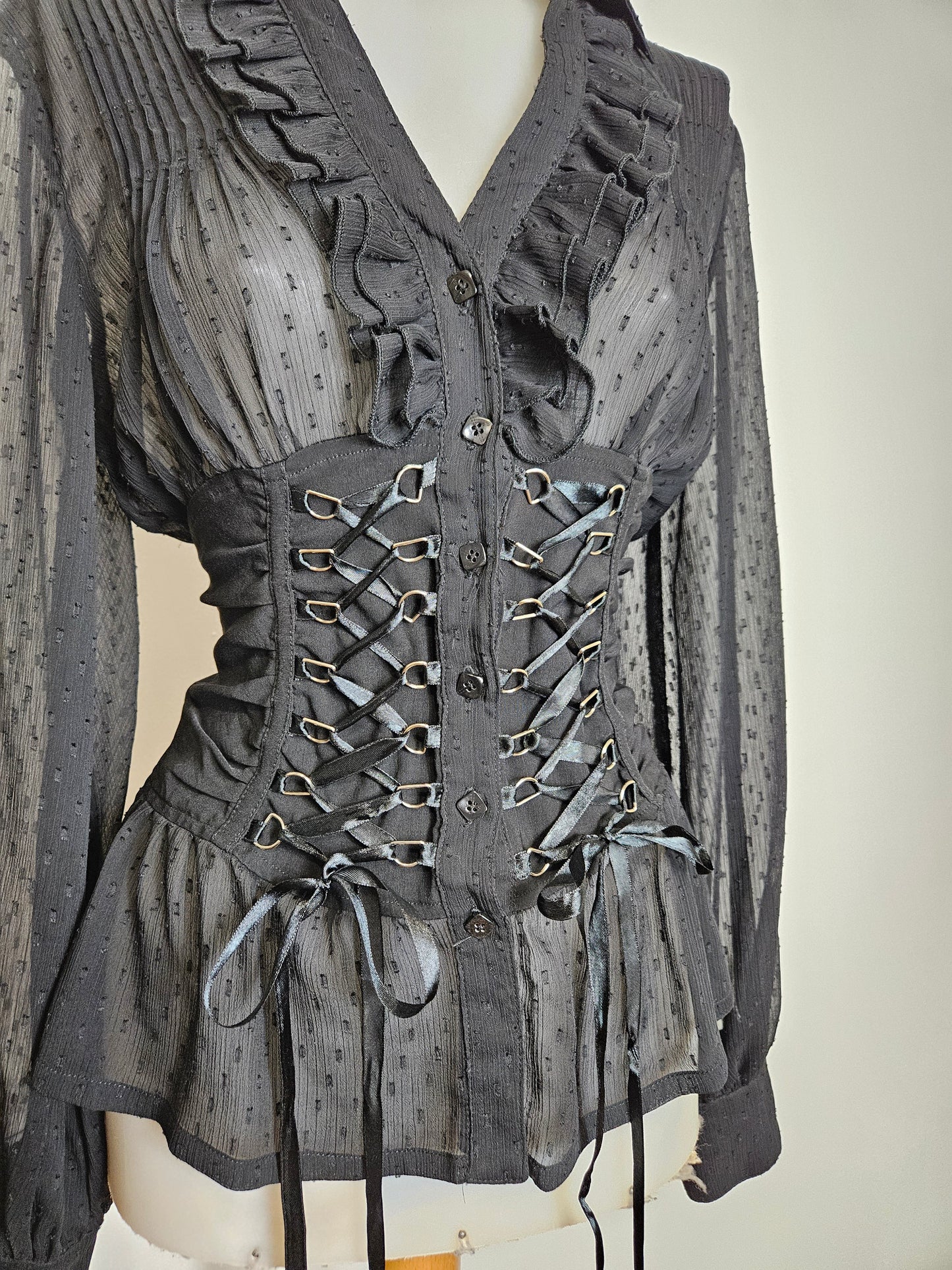 Chemise en voile à laçage