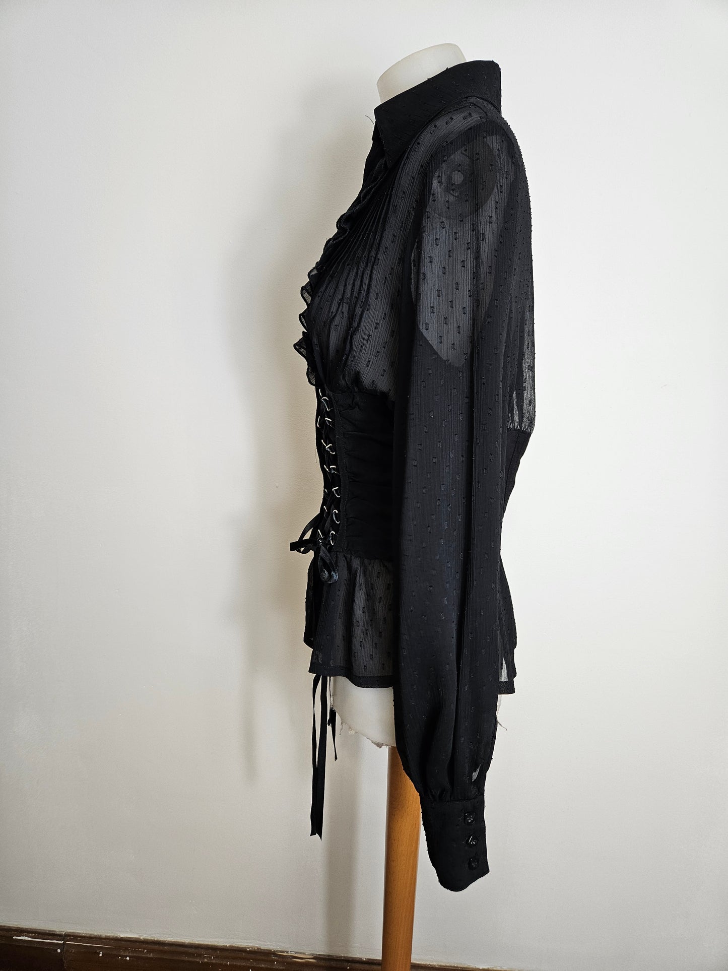 Chemise en voile à laçage