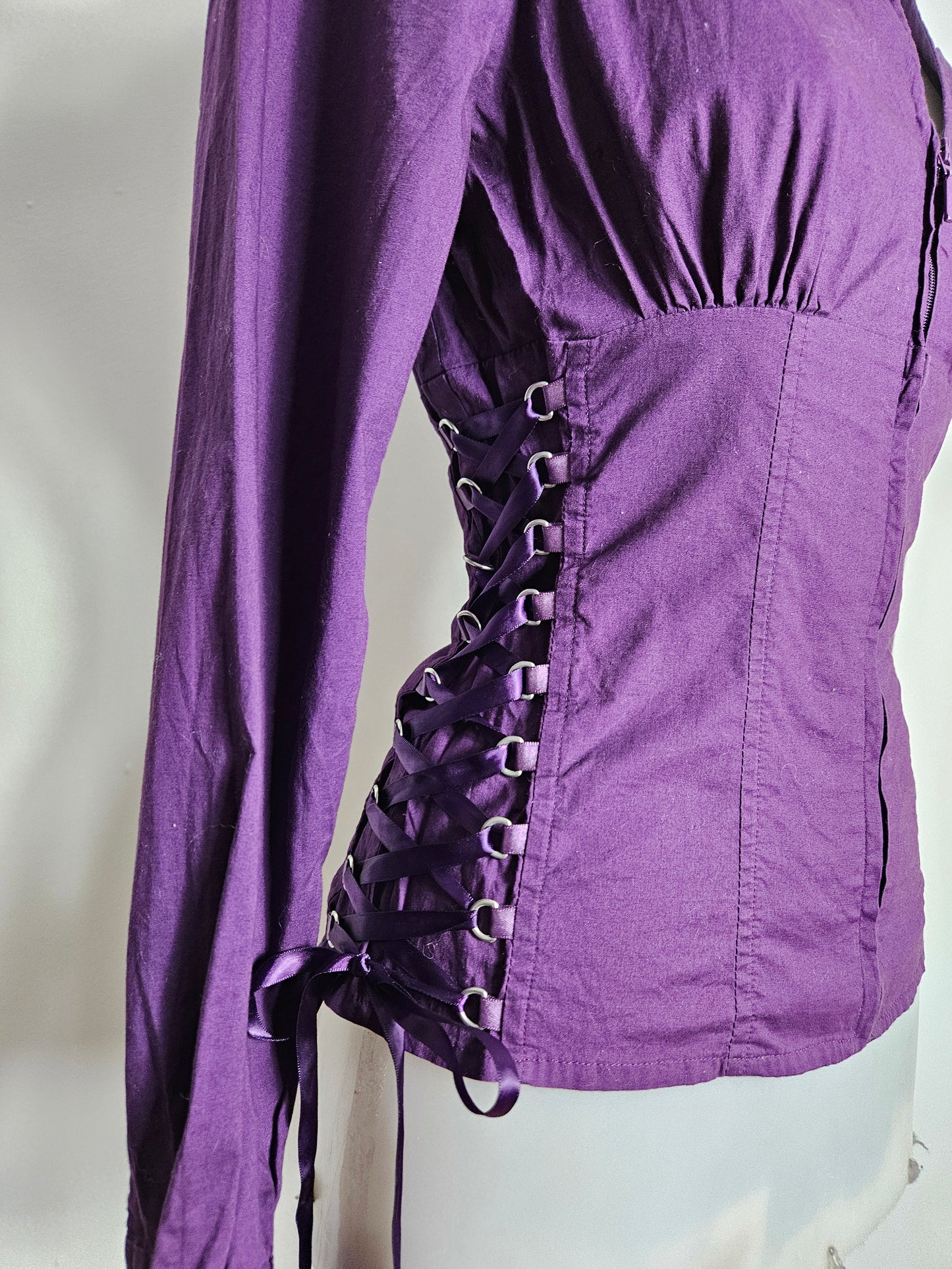 Chemise à zip détails laçage
