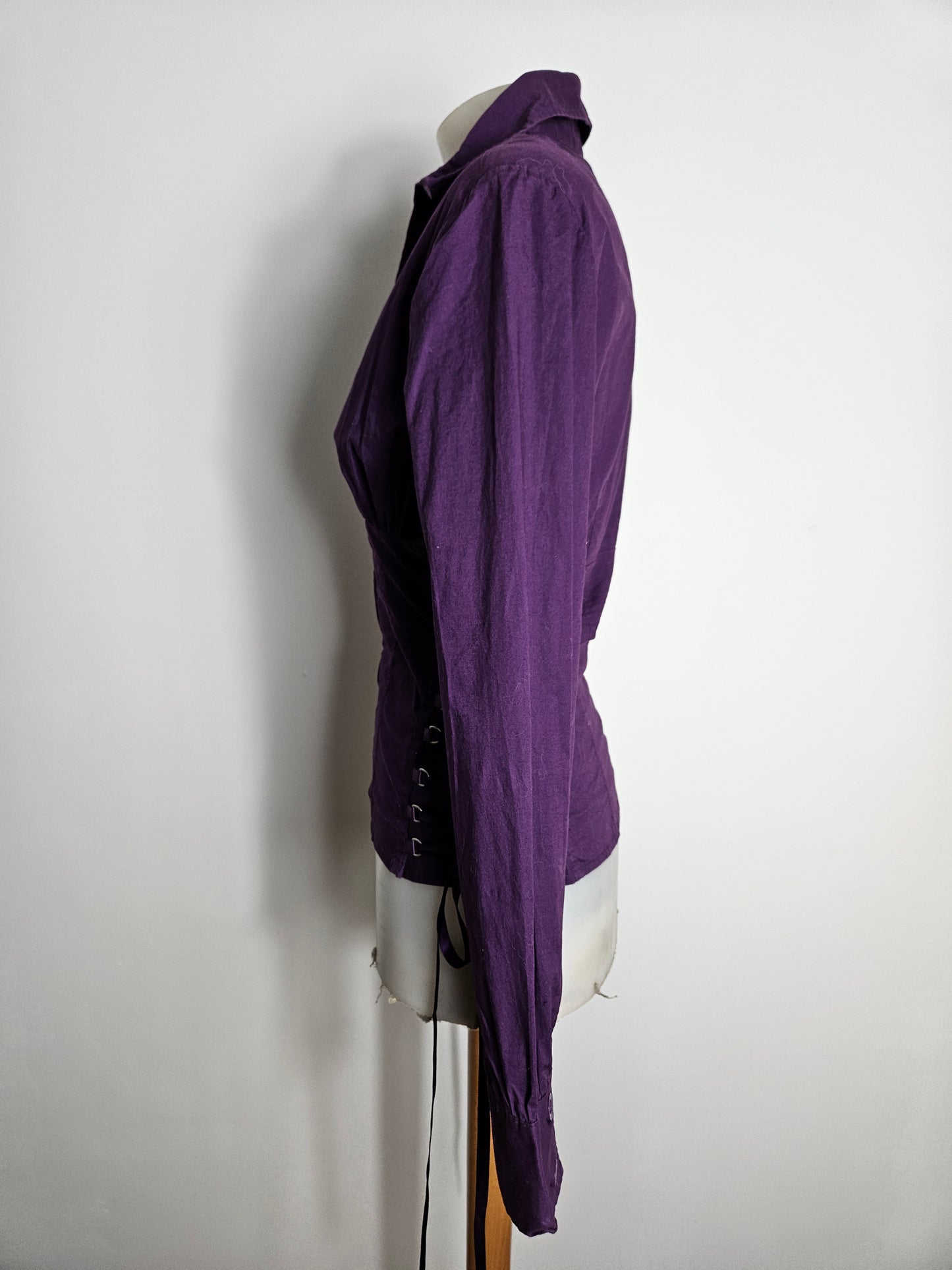Chemise à zip détails laçage