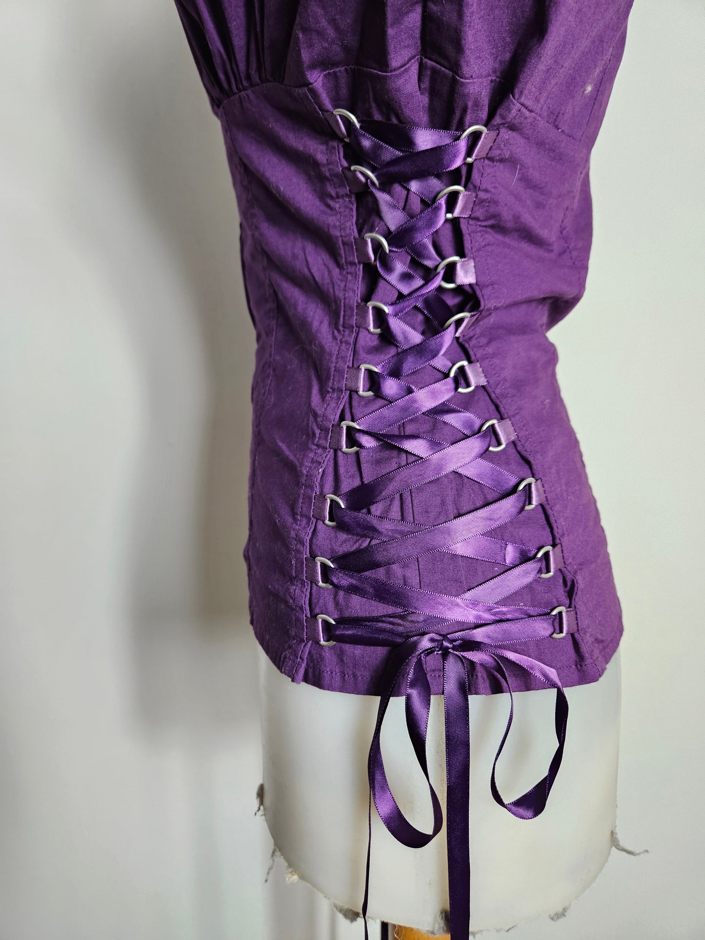 Chemise à zip détails laçage