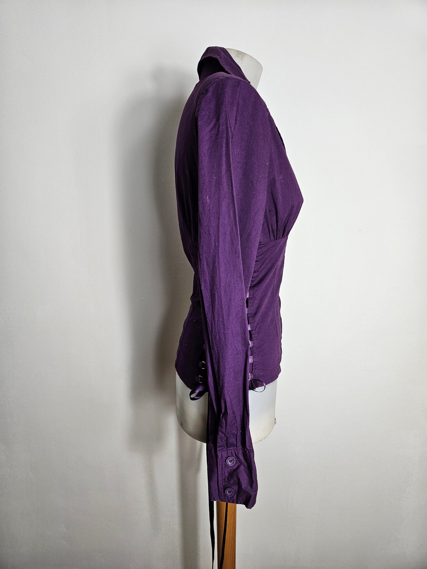 Chemise à zip détails laçage