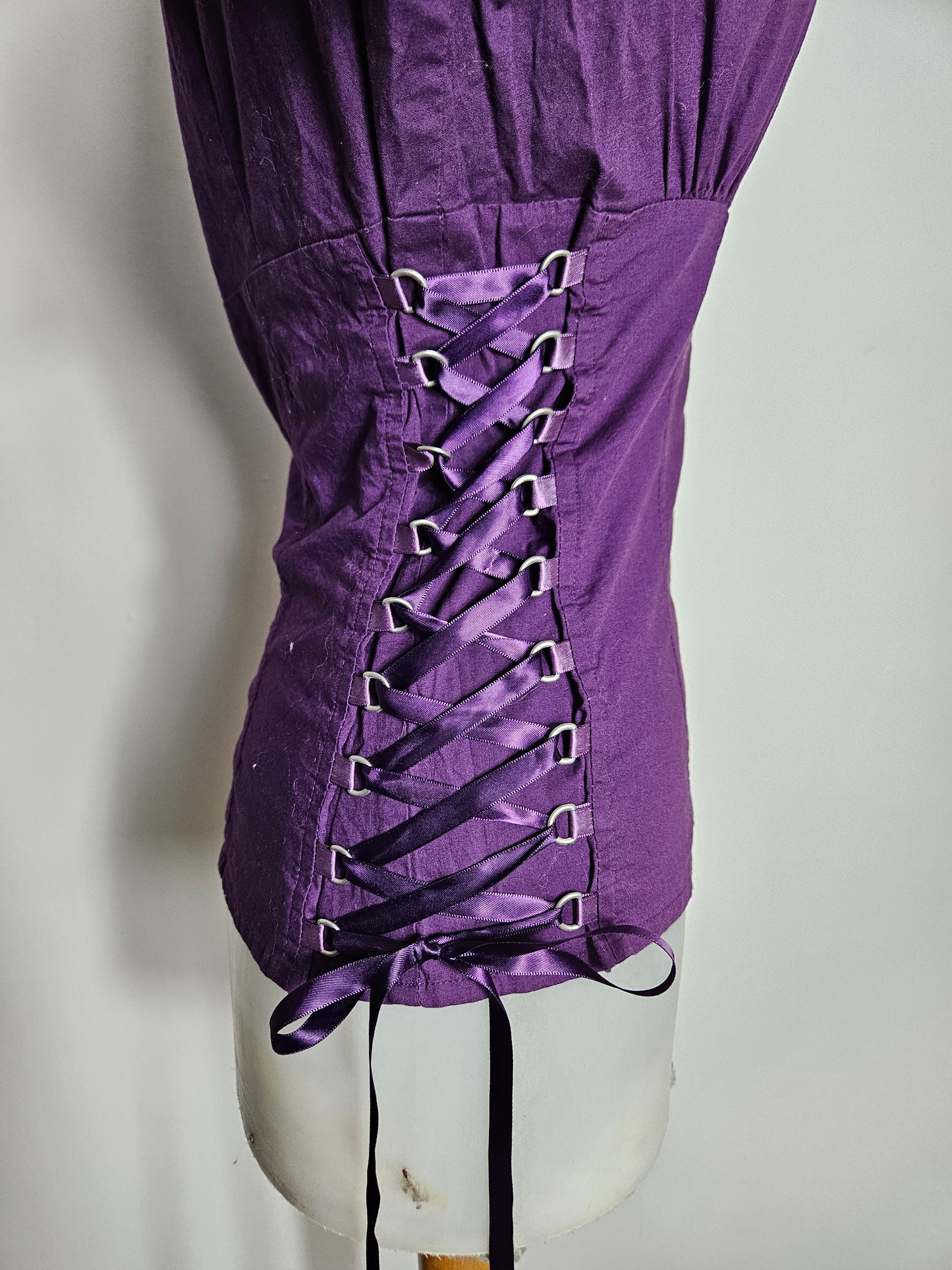 Chemise à zip détails laçage