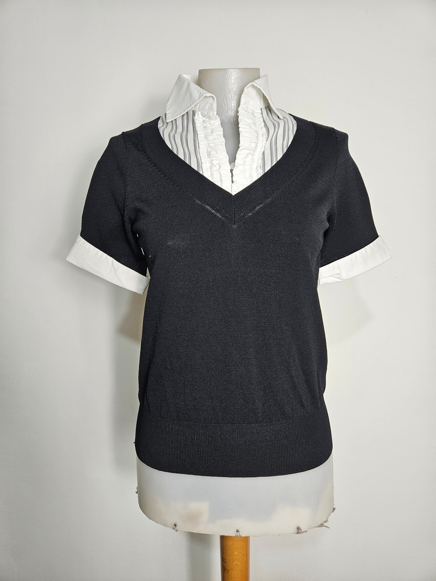 Haut en superposition col chemise