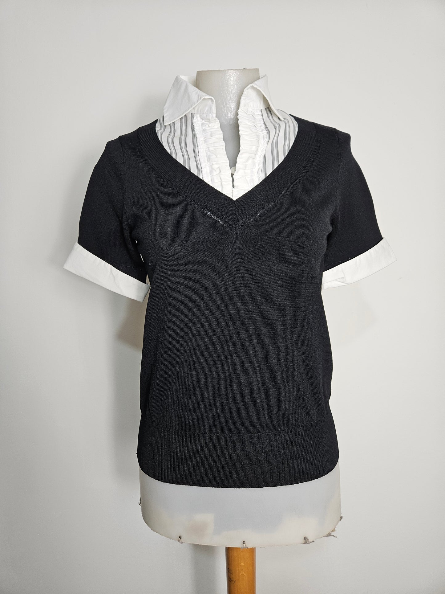 Haut en superposition col chemise