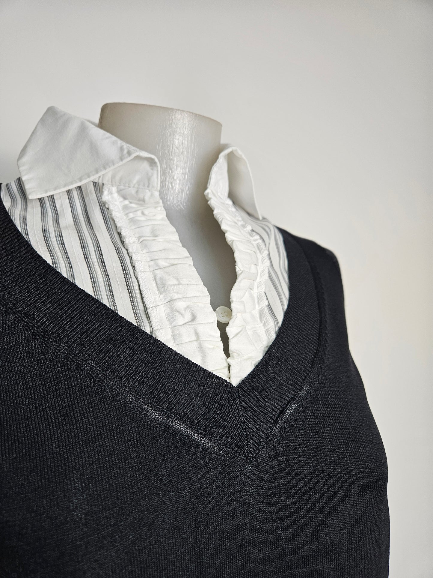 Haut en superposition col chemise