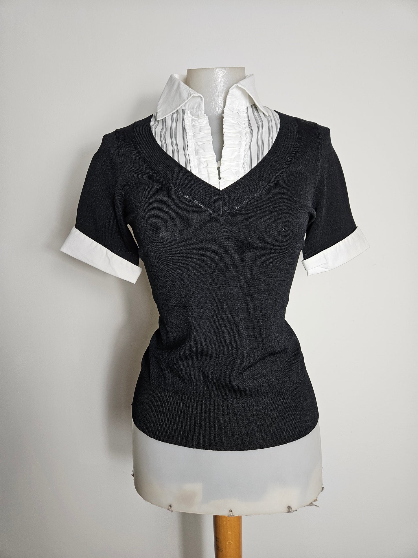 Haut en superposition col chemise