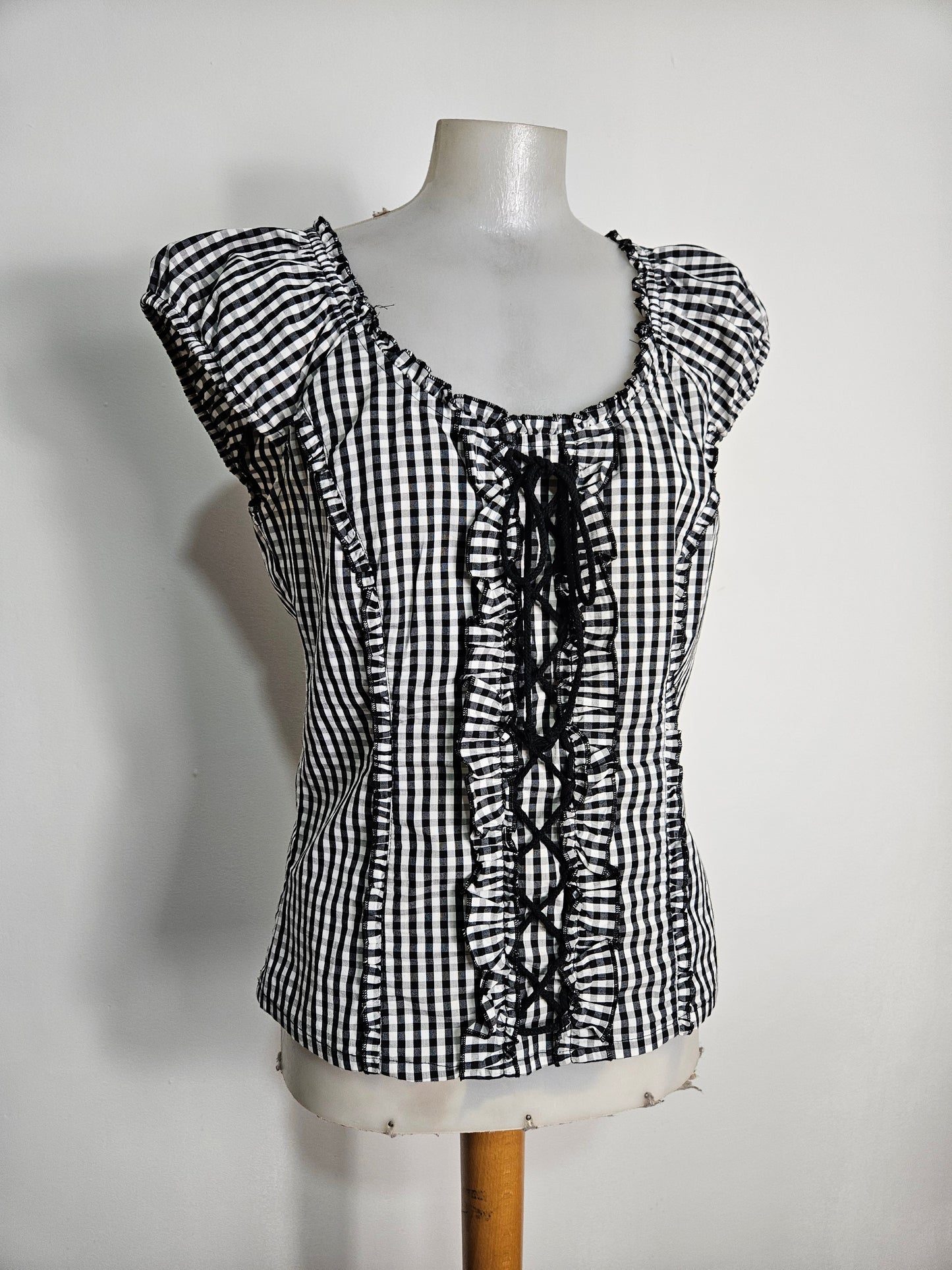 Haut esprit corset à carreaux