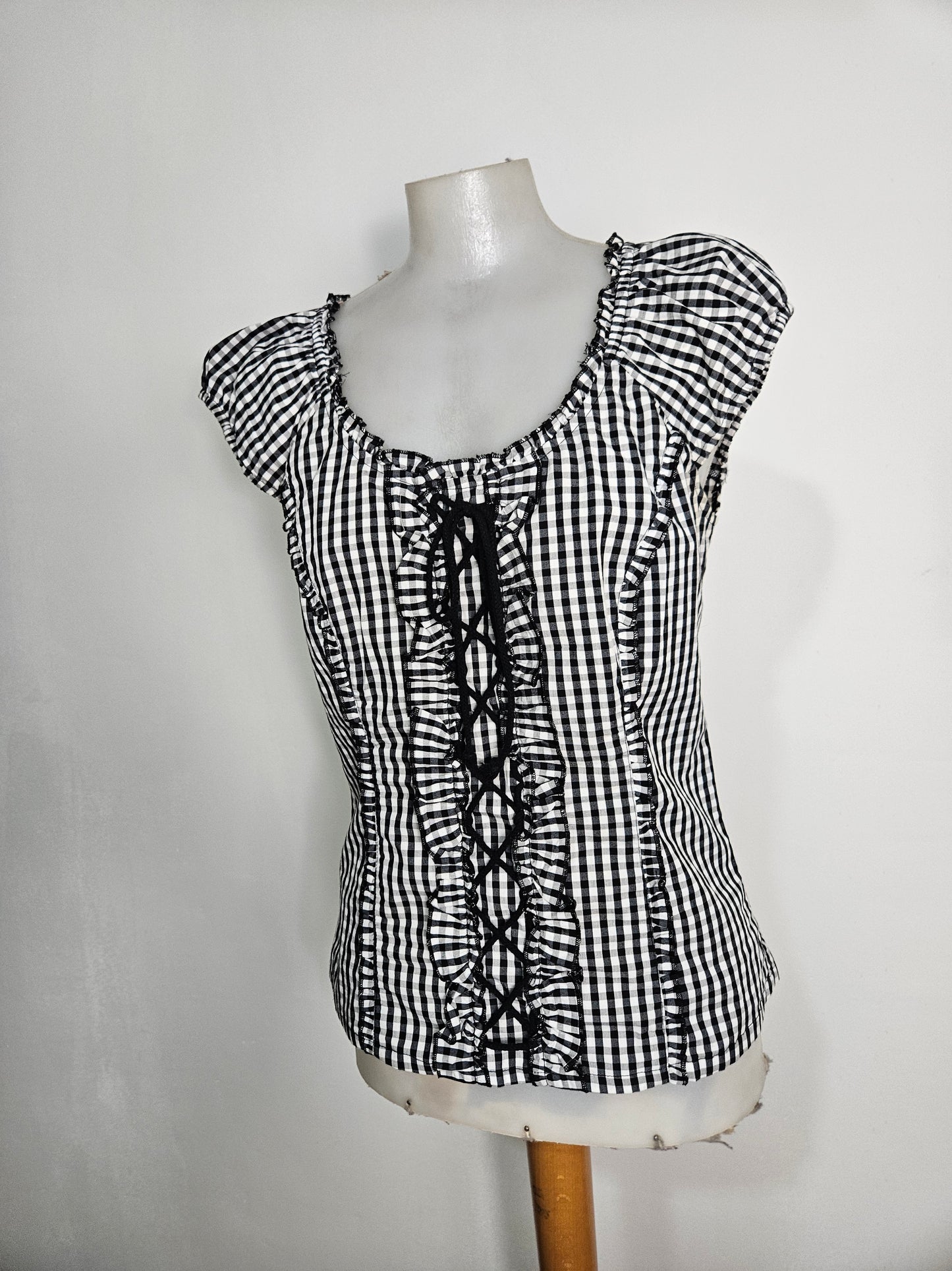 Haut esprit corset à carreaux