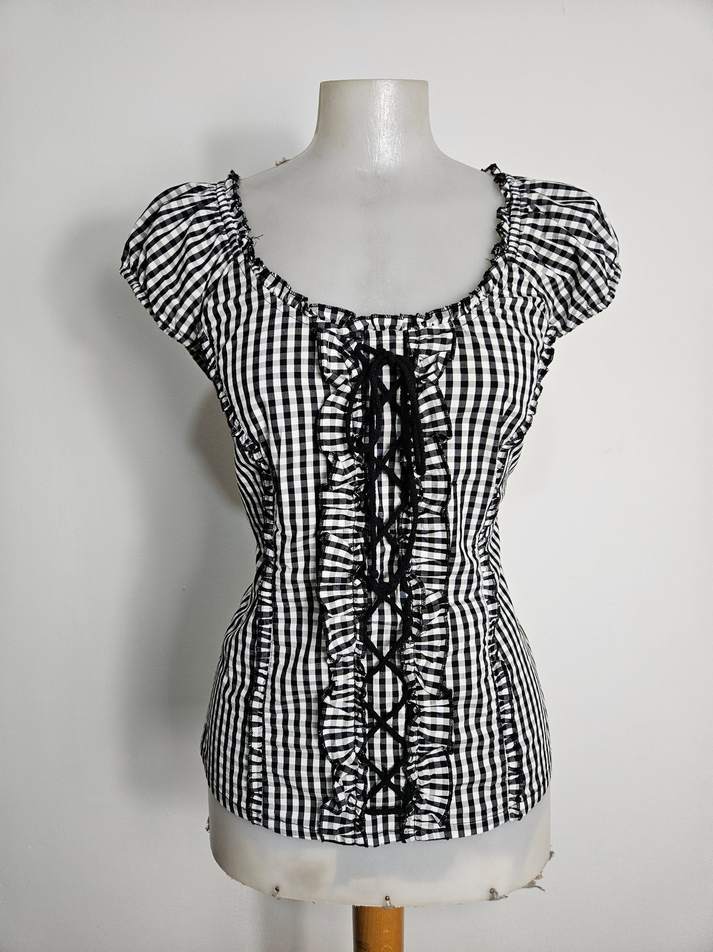 Haut esprit corset à carreaux