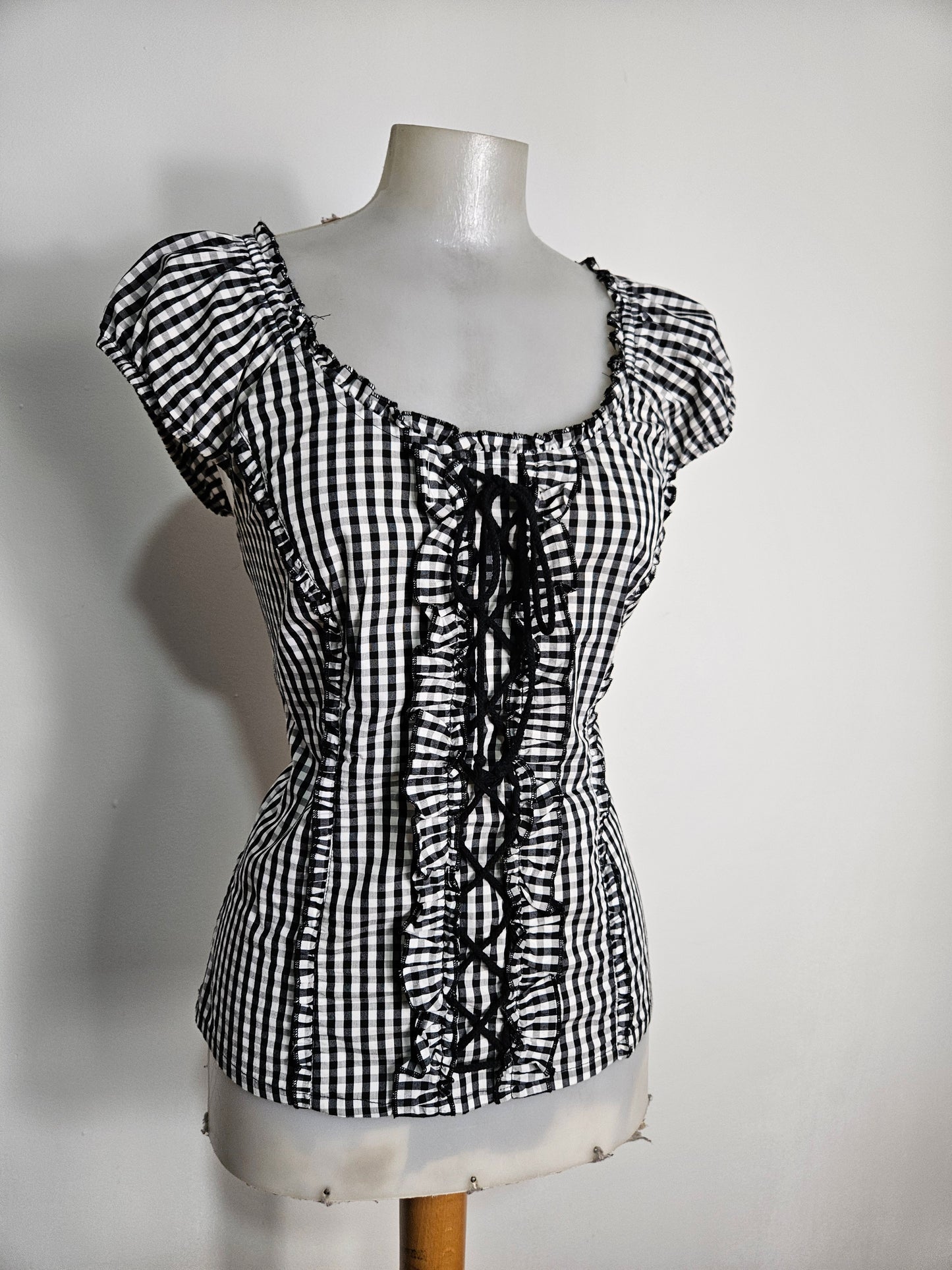 Haut esprit corset à carreaux