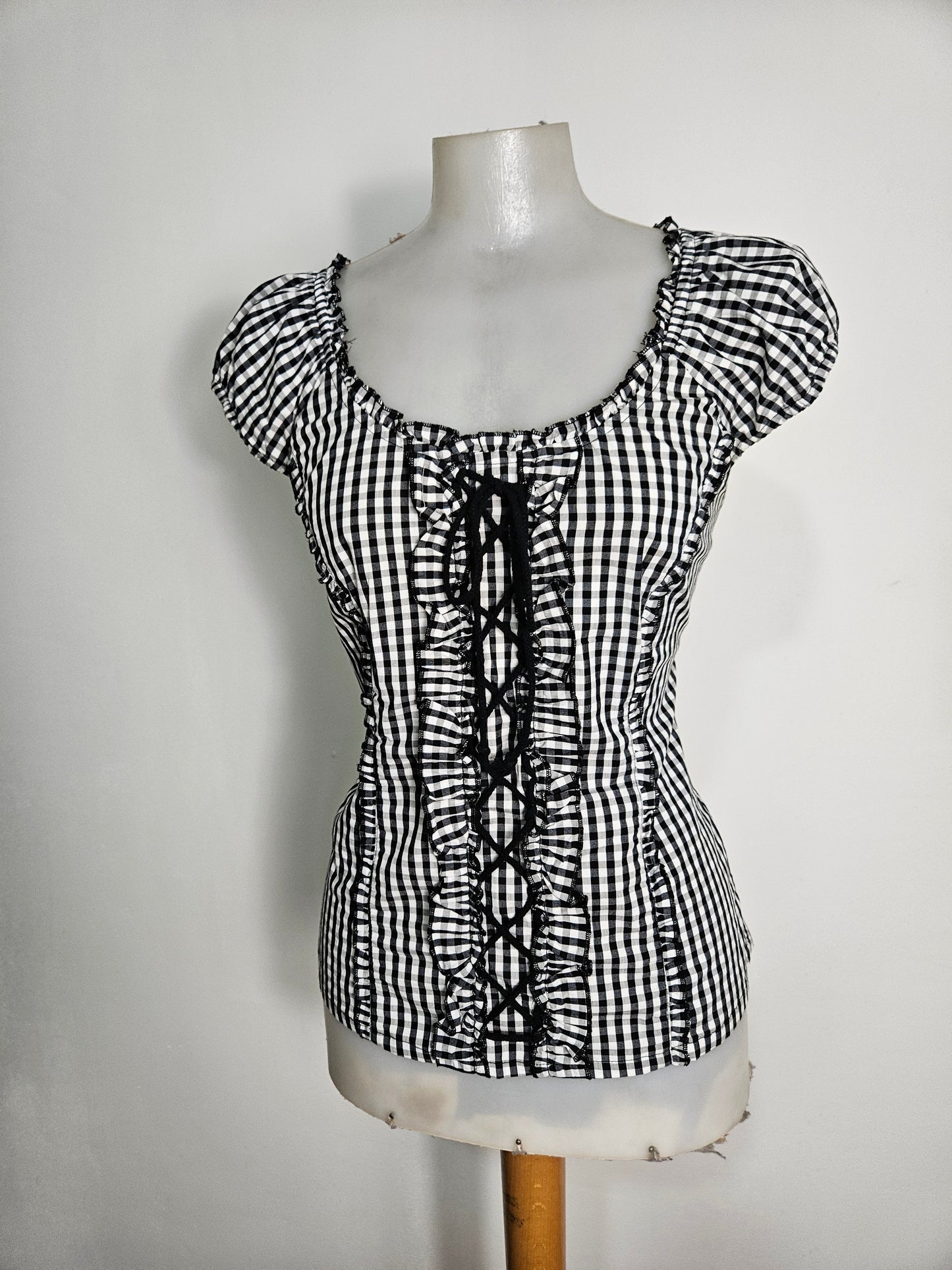 Haut esprit corset à carreaux