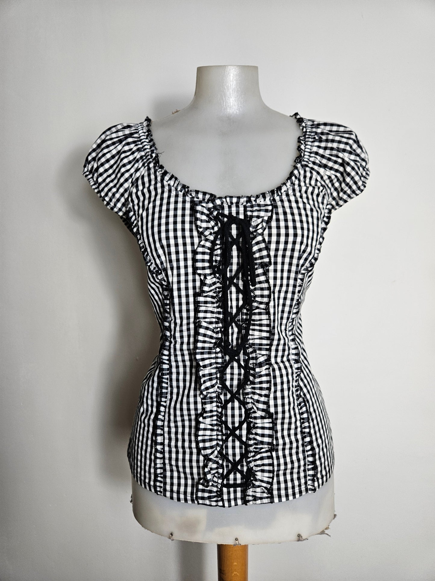 Haut esprit corset à carreaux