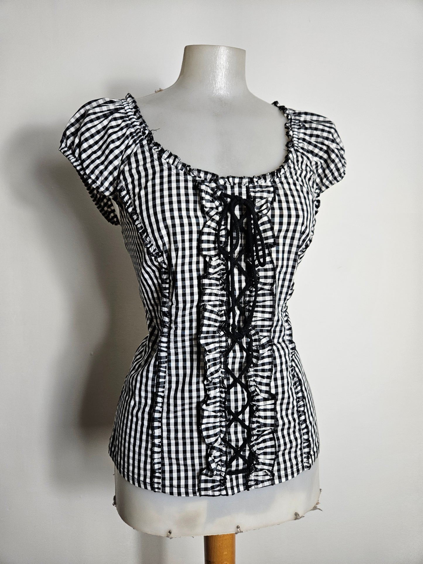 Haut esprit corset à carreaux