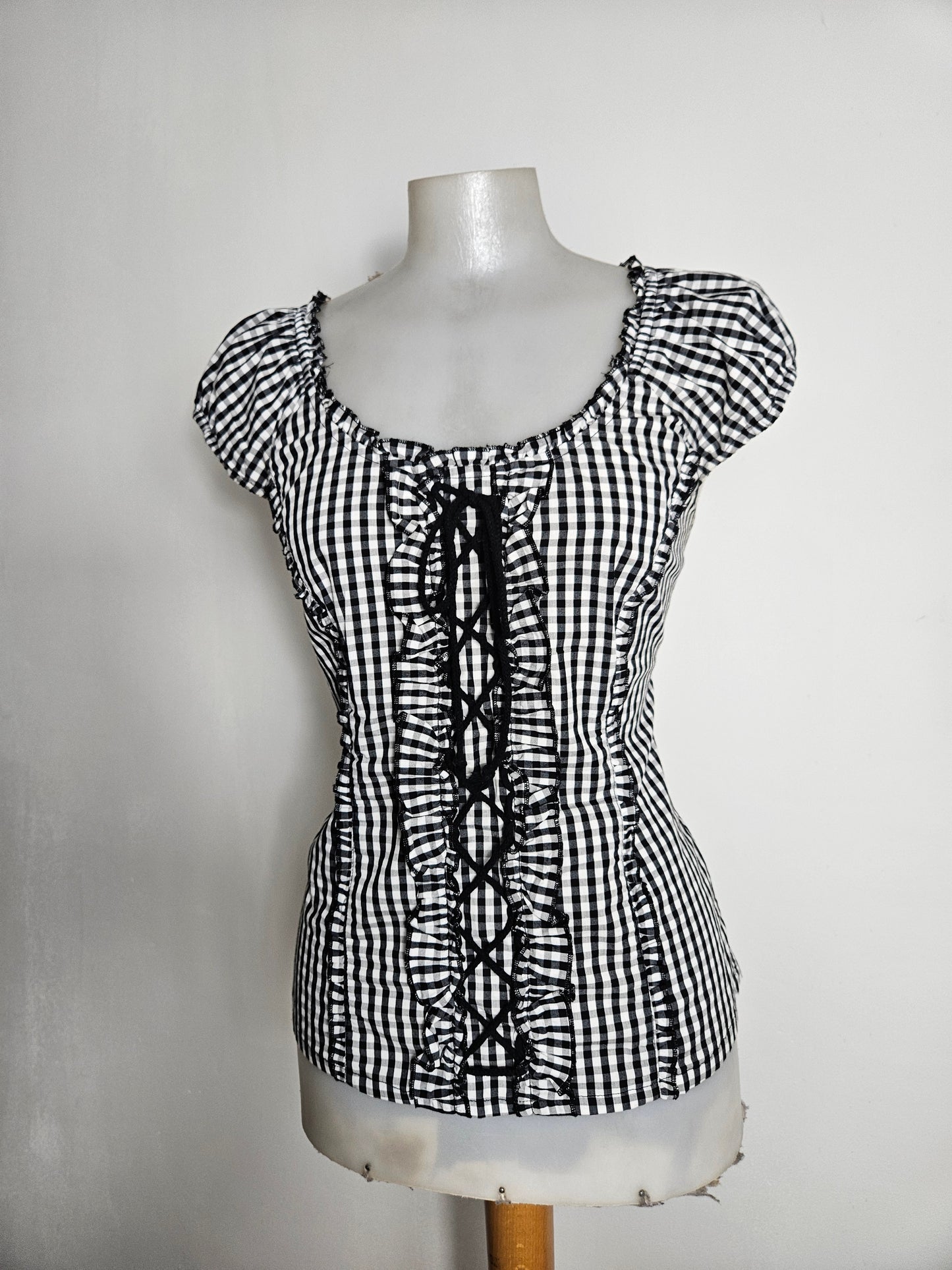 Haut esprit corset à carreaux