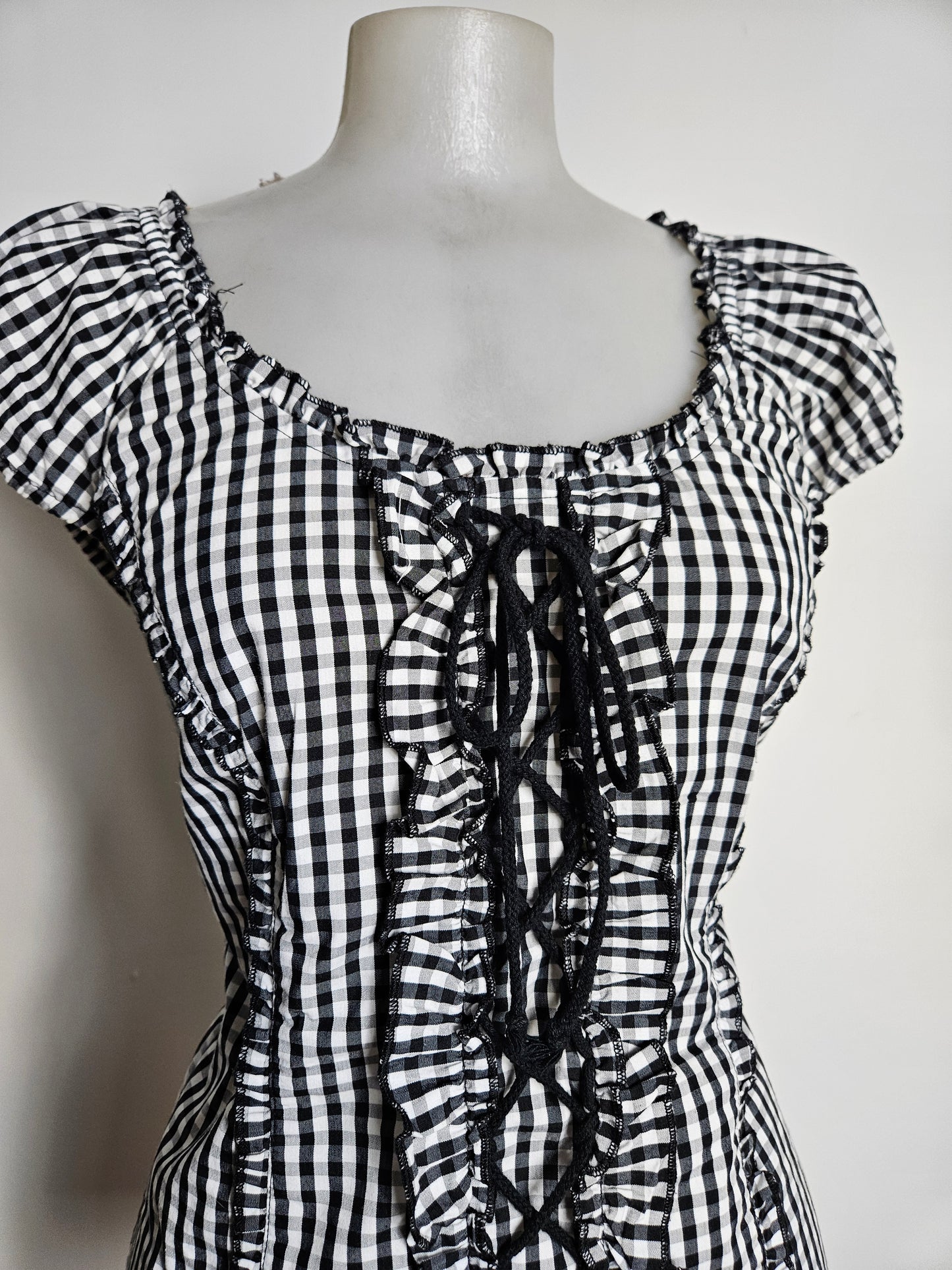 Haut esprit corset à carreaux