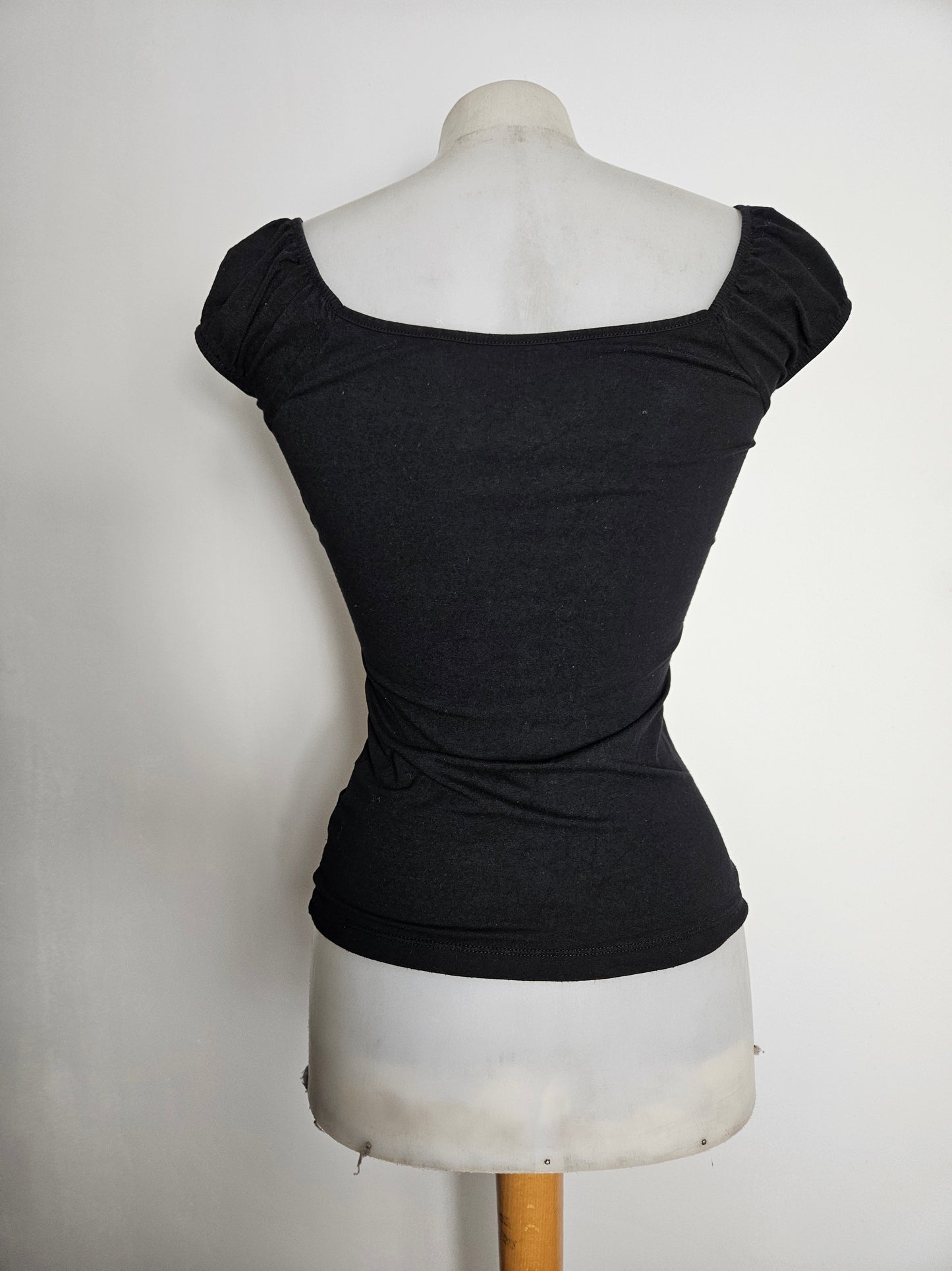 Haut romantique noir détails laçage