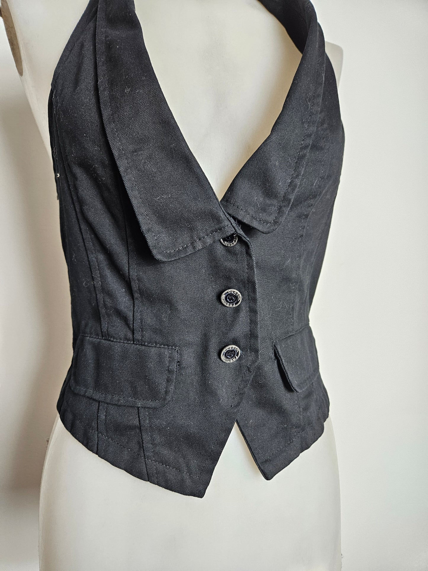 Veste barman dos nu noire