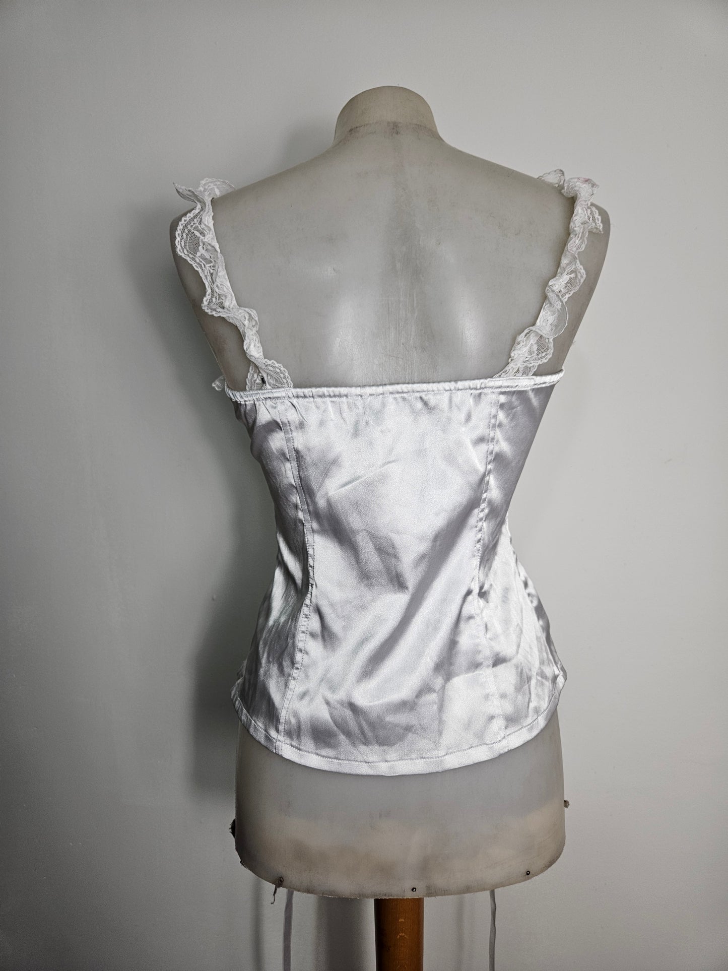 Haut esprit corset blanc satiné