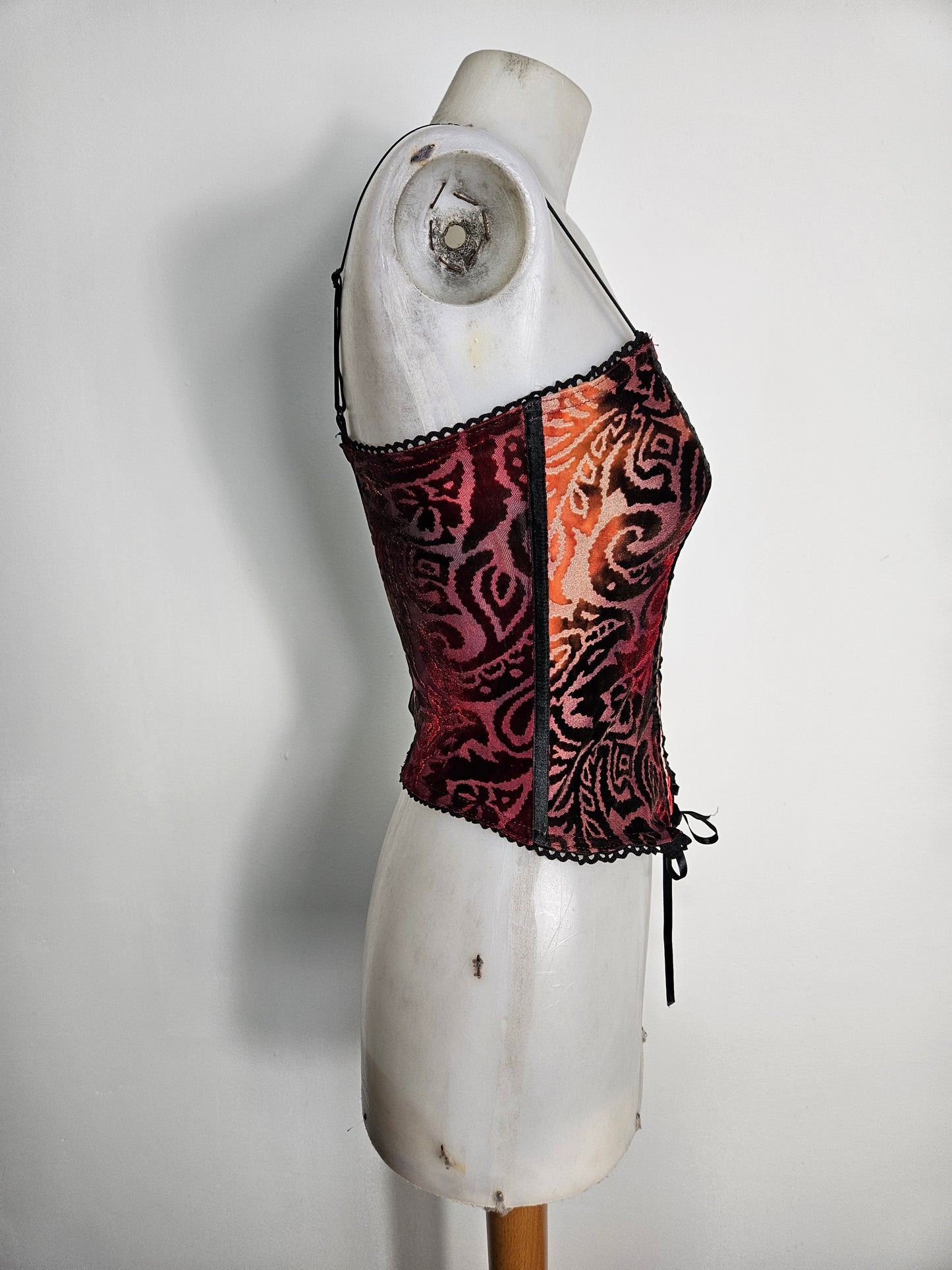 Haut esprit corset motif velours ras