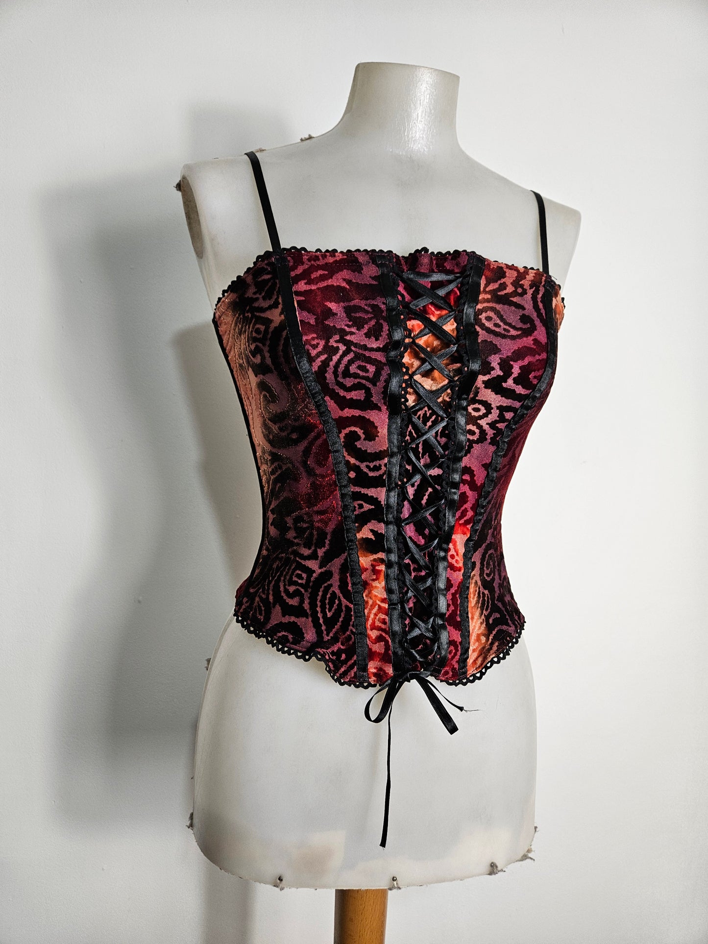 Haut esprit corset motif velours ras