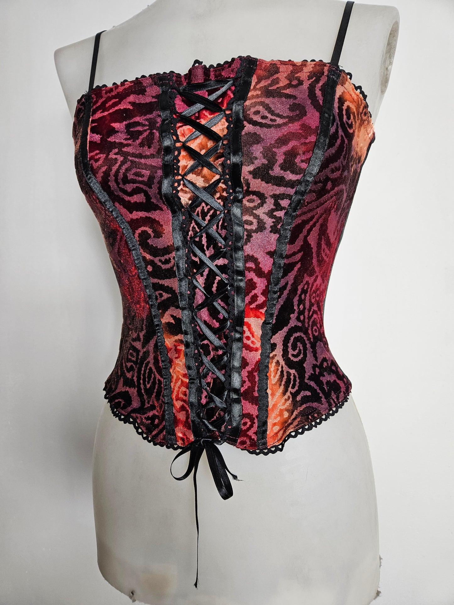 Haut esprit corset motif velours ras
