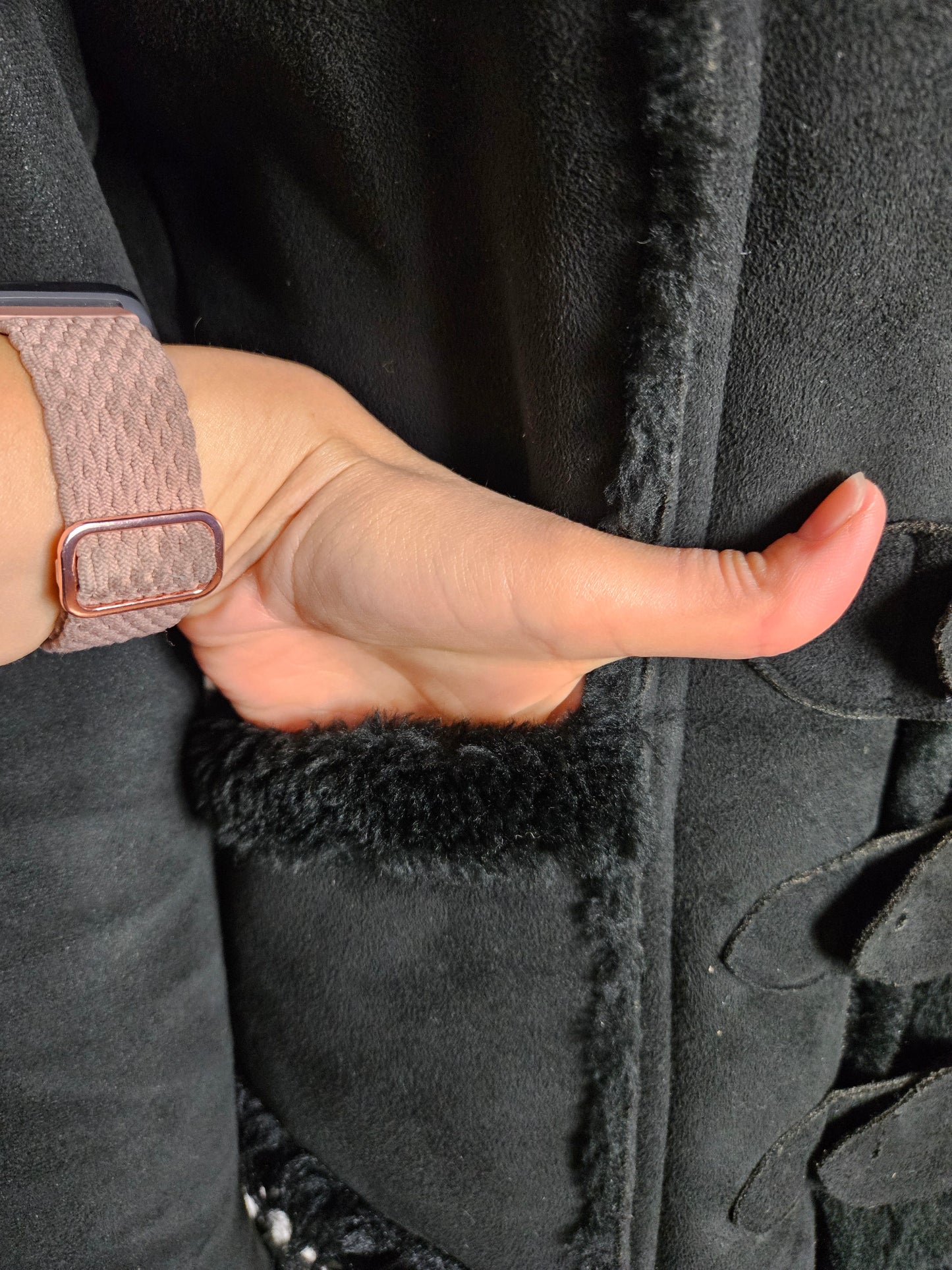 Manteau à sa clés détails fausse fourrure