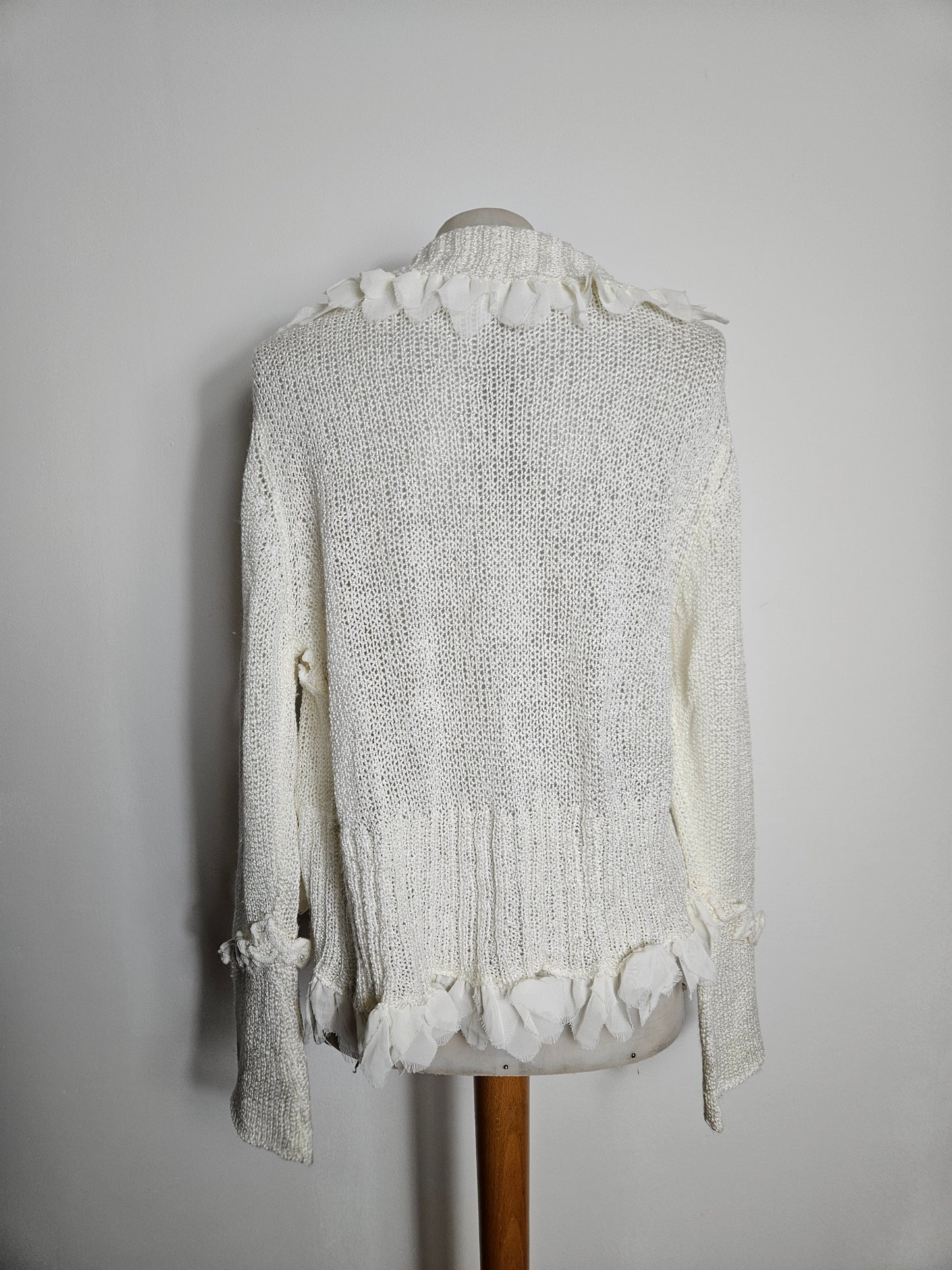Cardigan cache coeur en crochet blanc