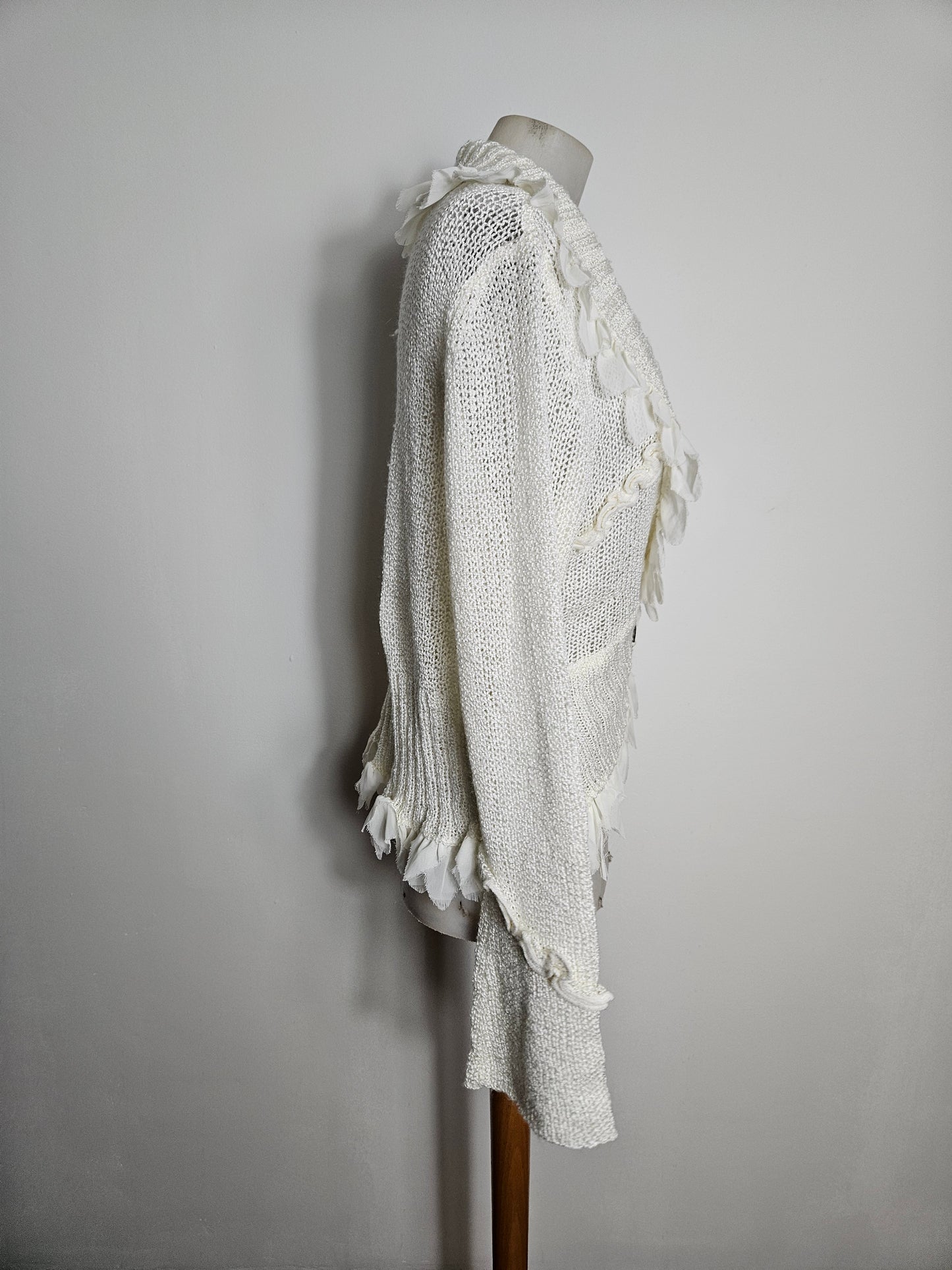 Cardigan cache coeur en crochet blanc