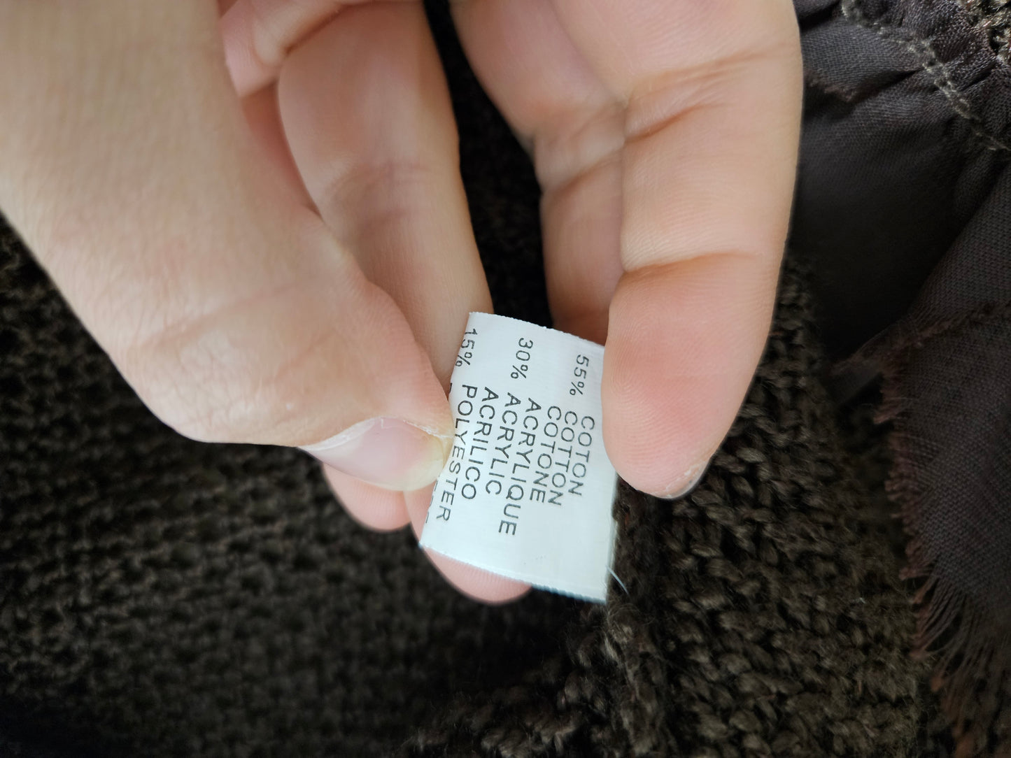 Cache coeur en crochet marron