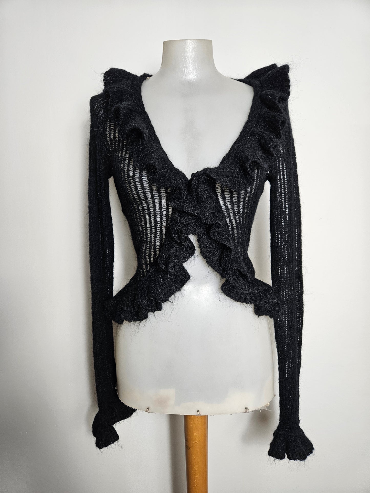 Boléro en crochet noir