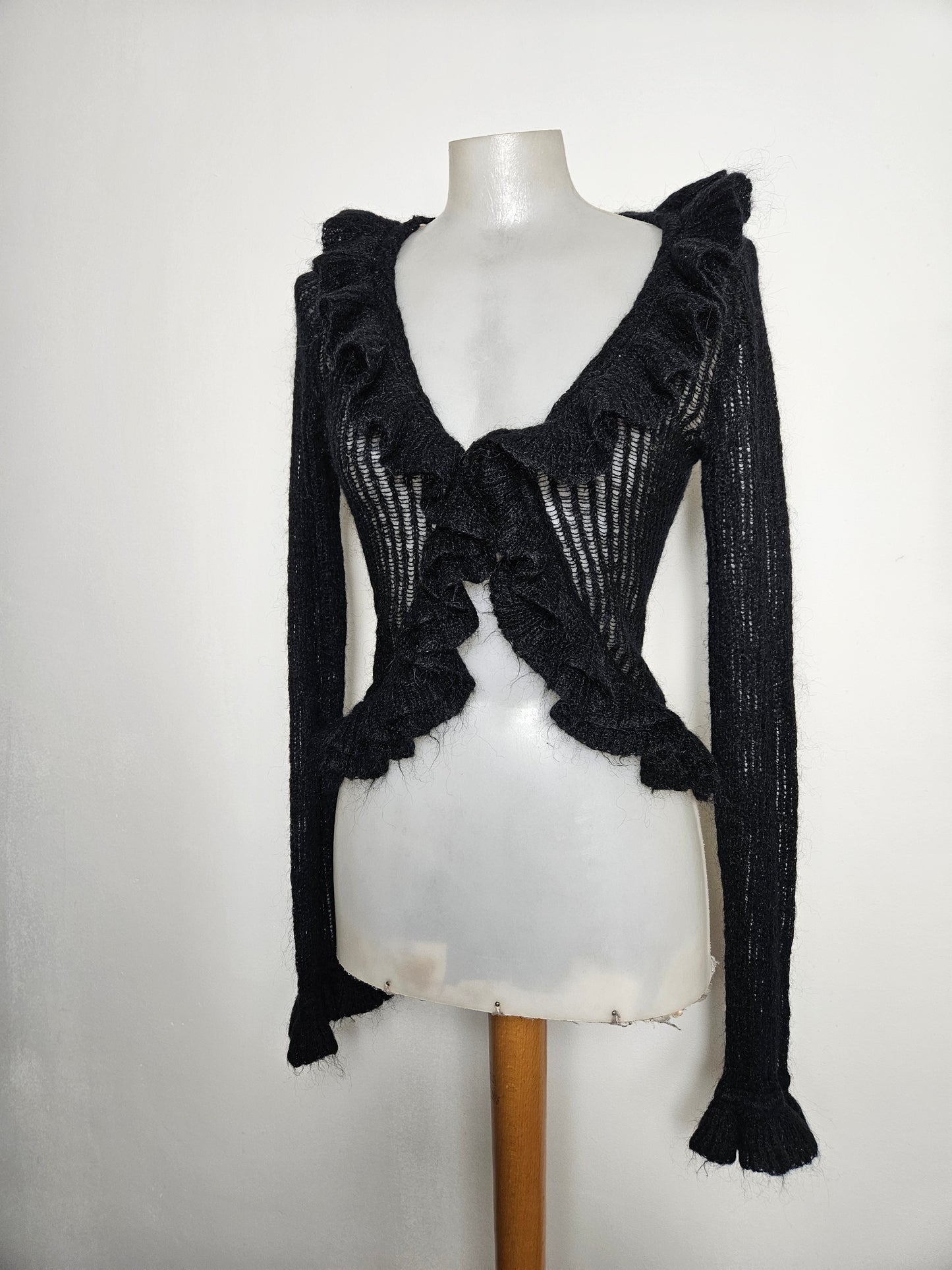 Boléro en crochet noir