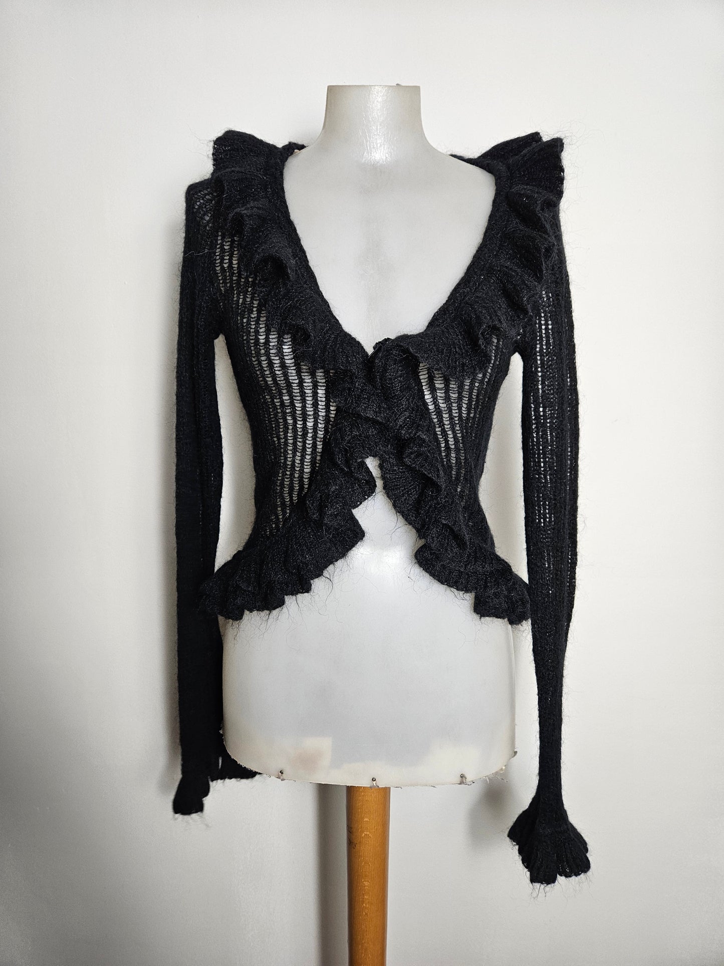 Boléro en crochet noir